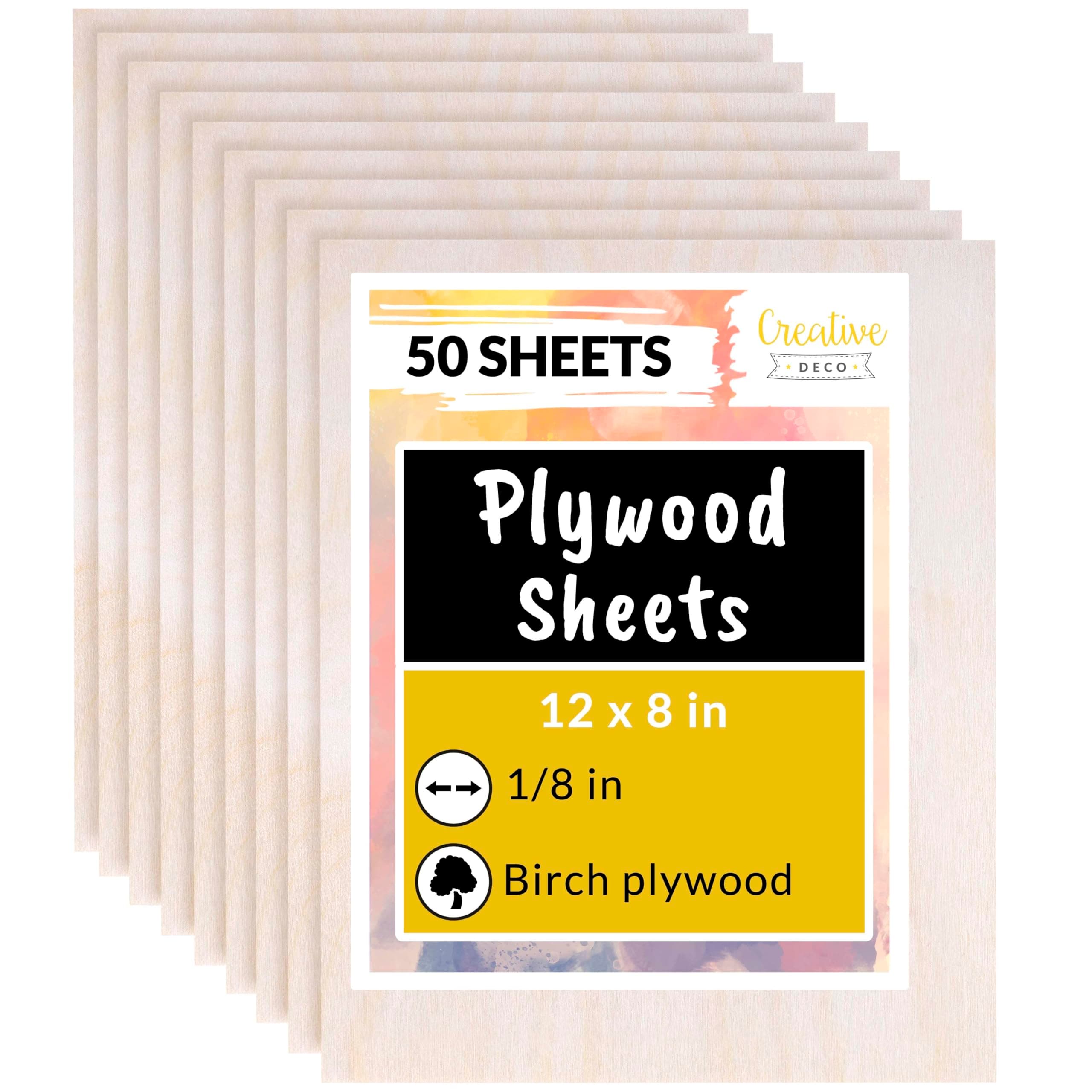 Creative Deco 50 x A4 Birch Plywood Sheets | 300 x 210 x 3mm Baltic Wood Ply | Perfect Lumber Building Material