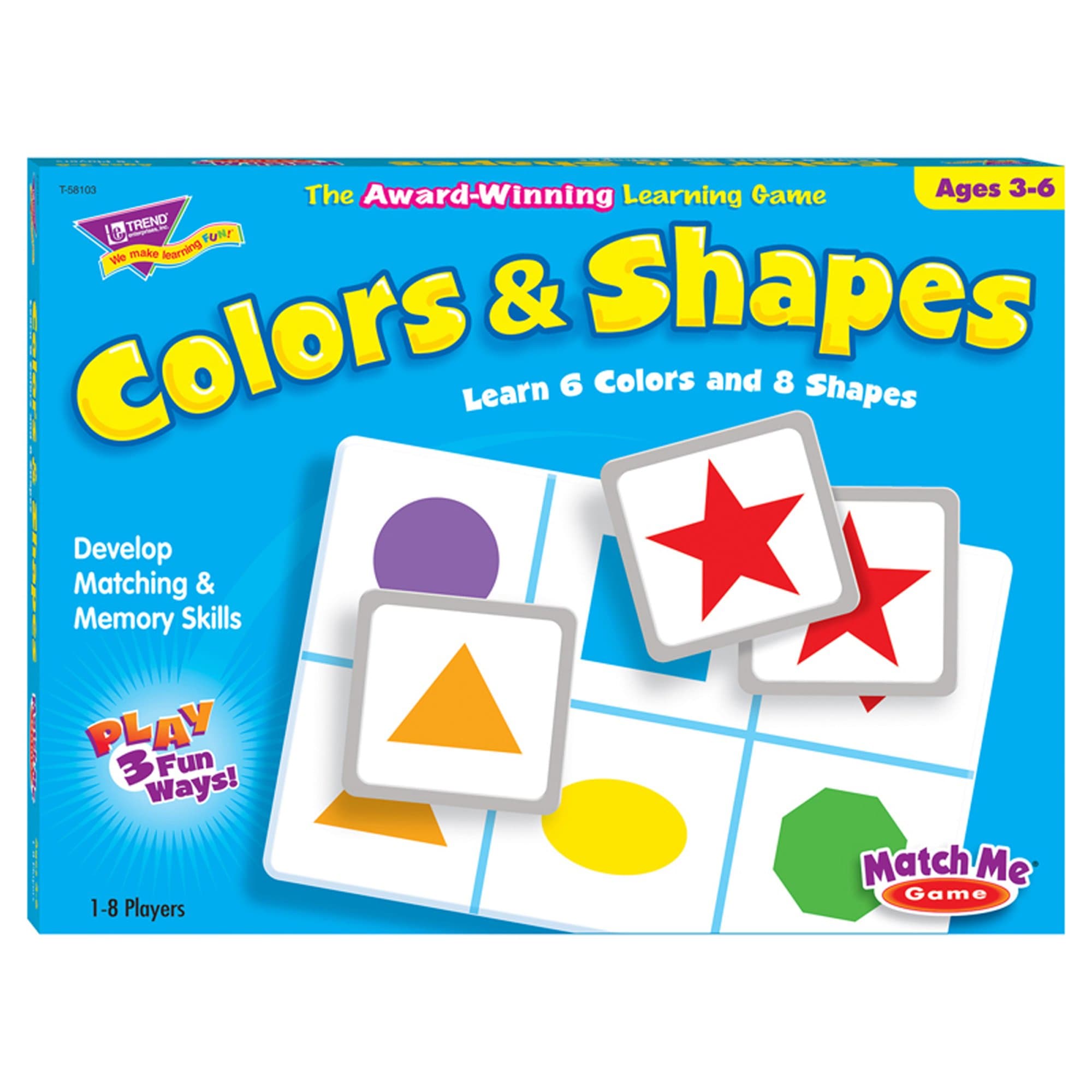 Trend EnterprisesT58103 Colors and Shapes Match Me Game, Ages 3-6