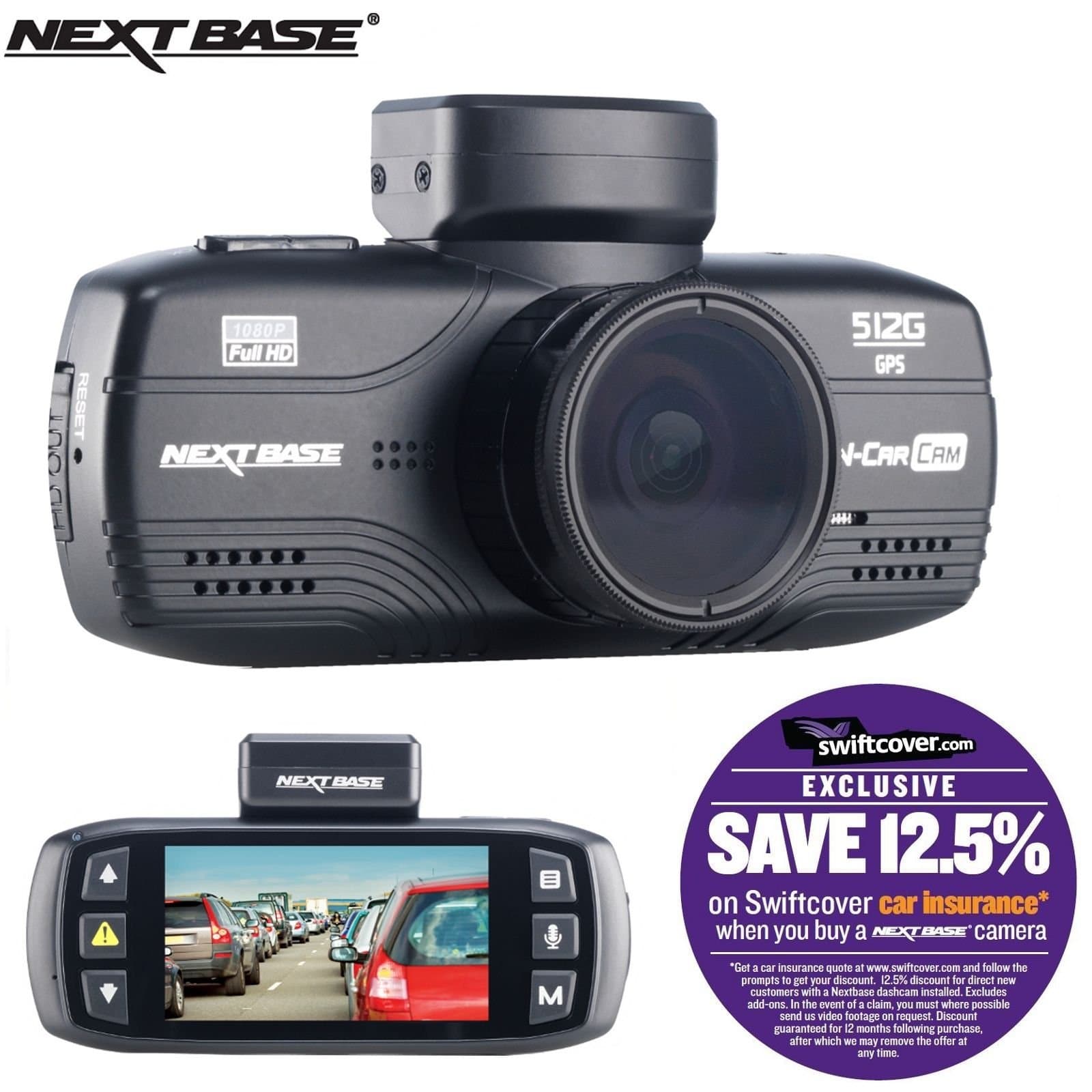 Nextbase in Car Dash Cam Camera DVR Dashboard Digital Driving Video Recorder 512G Anti-Glare Polarising Full 1080P HD