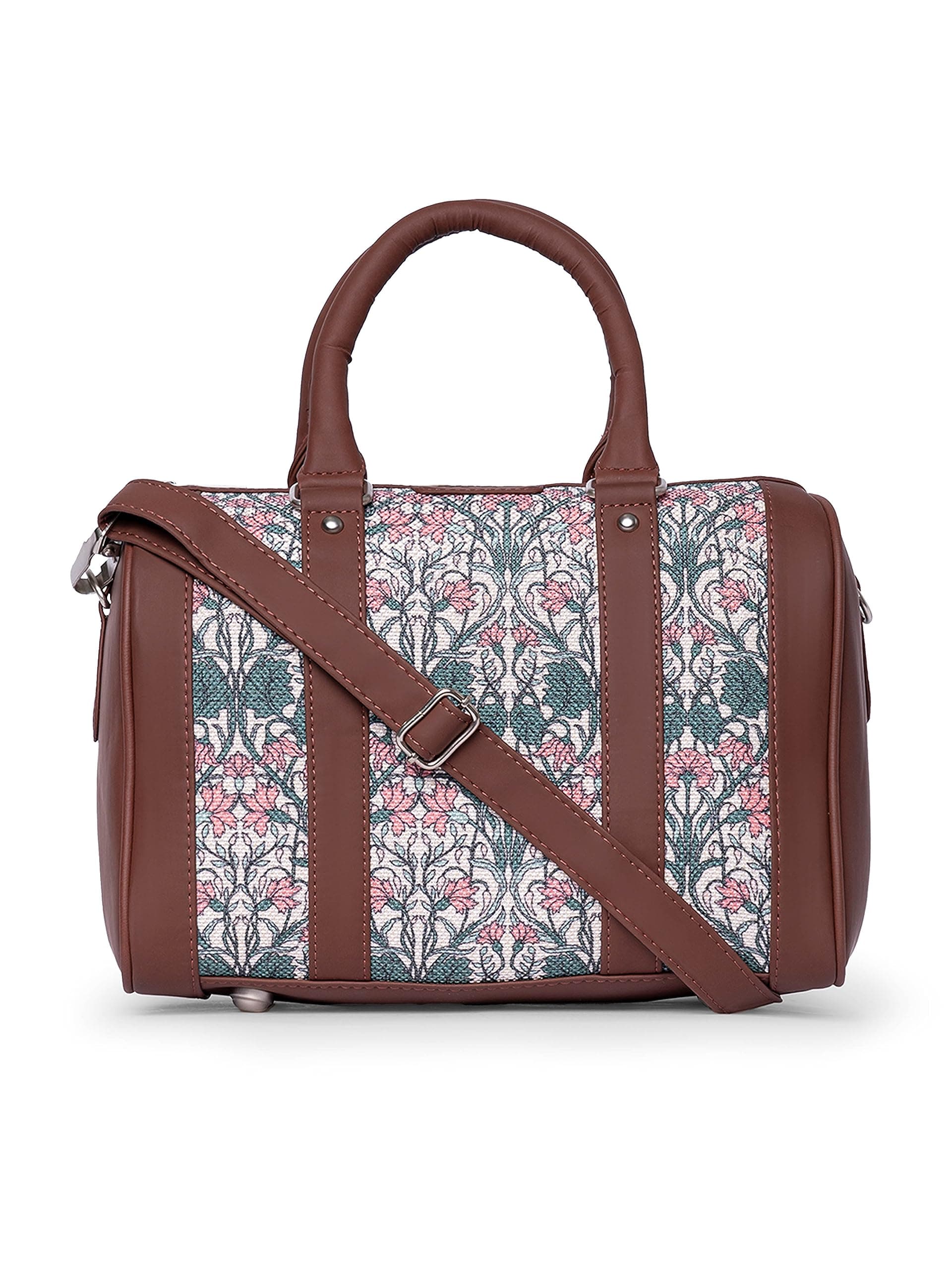 ZOUK Vegan Leather Handmade Women's Handbags with double handles and detachable Sling Strap