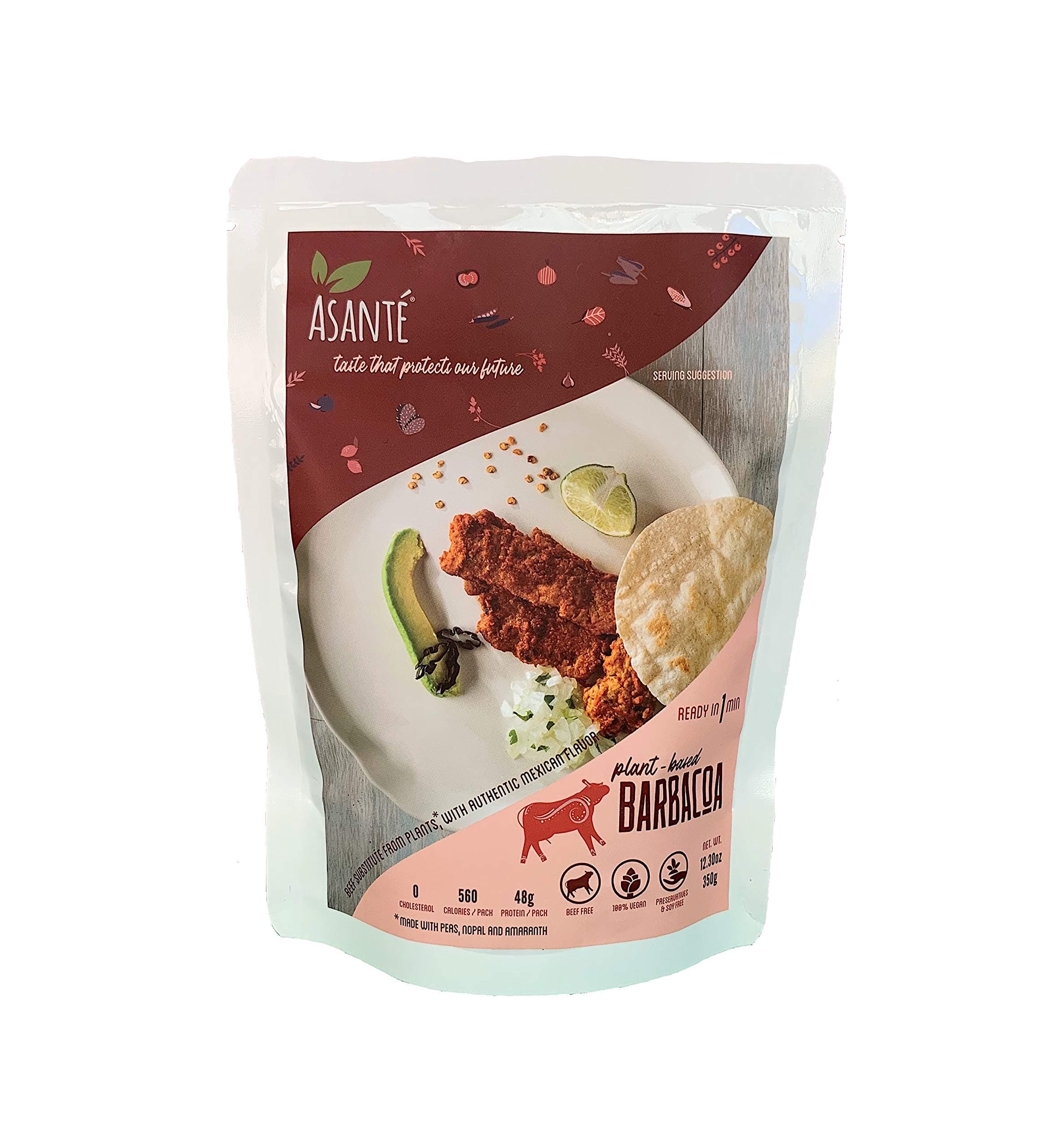 Asante Plant-Based Barbacoa - Vegetarian Food - Meatless, Vegan Alternative - Meat Substitute with Authentic Mexican Flavor - Fresh, Delicious Flavors Made With Natural Ingredients