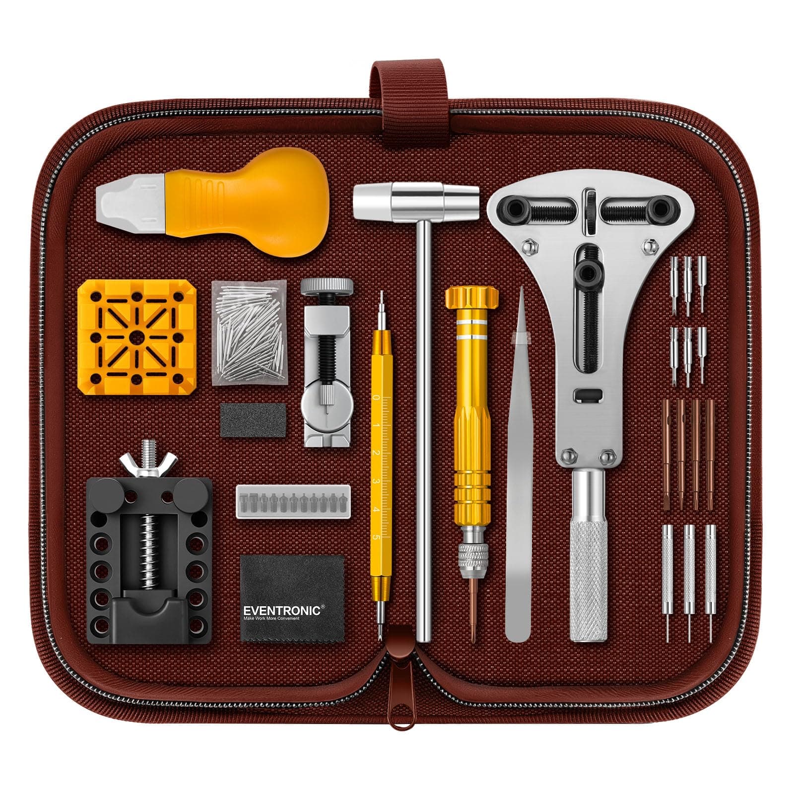Eventronic Watch Repair Kit, Watch Link Removal Kit, Watch Battery Replacement Tool Kit, Watch Tool Kit with Carrying Case for Battery Replacement and Strap Disassemble, Watch Band Pin Tool