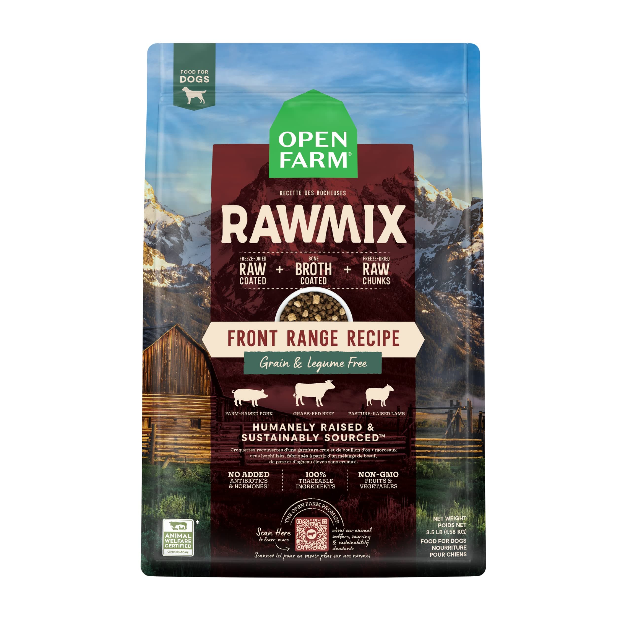 RawMix Grain-Free Frontal Dog Recipe - Dry Dry Food & Bone Broth Raw Meat, Nature-Inspired Human-Raised Protein and Fruits and Vegetables Free