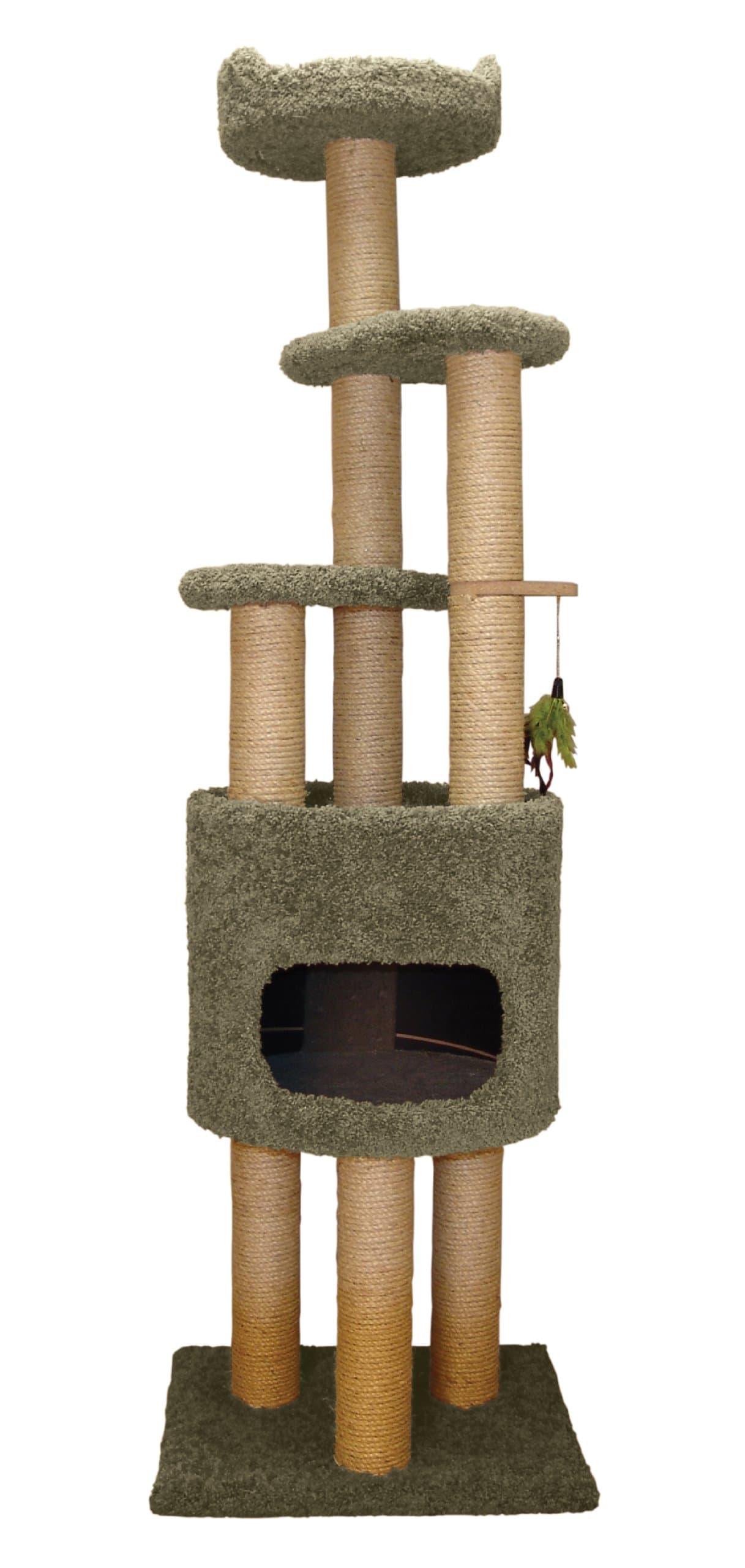 Classy Kitty 73" 5 Story Cat Tree with Condo and Sky Lookout Sage Green 21x22x73