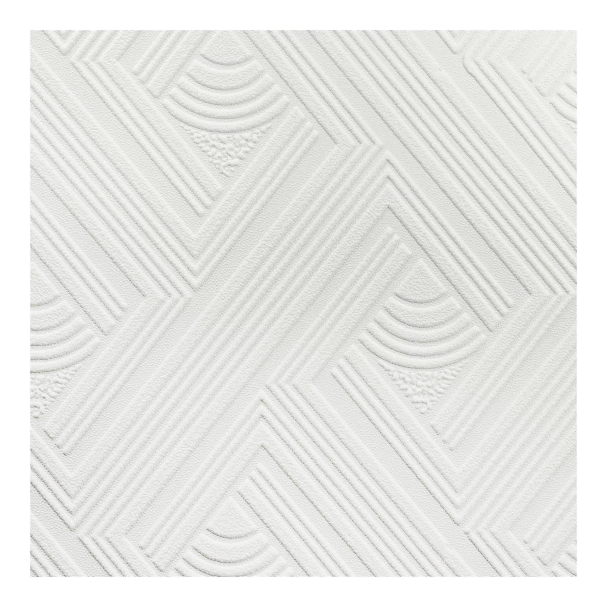 Graham & Brown Superfresco Paintable Geometric White Durable Heavy Duty Wallpaper