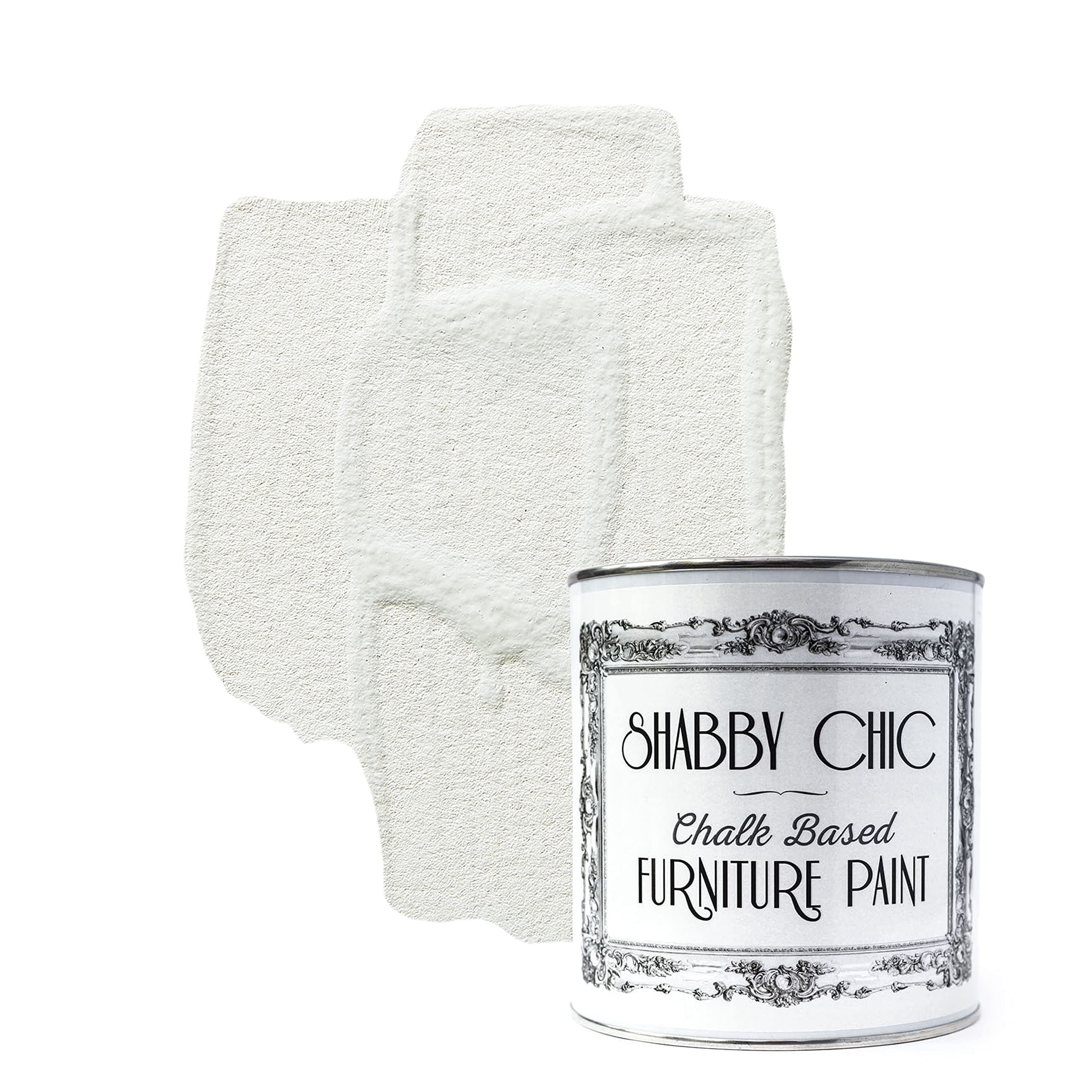 Shabby Chic Chalk Furniture Paint: Luxurious Chalk Finish Craft Paint for Home Decor, DIY, Wood Cabinets - All-in-One Paints with Rustic Matte Finish [Chalky White] - (8.5 oz Covers 32 sf)