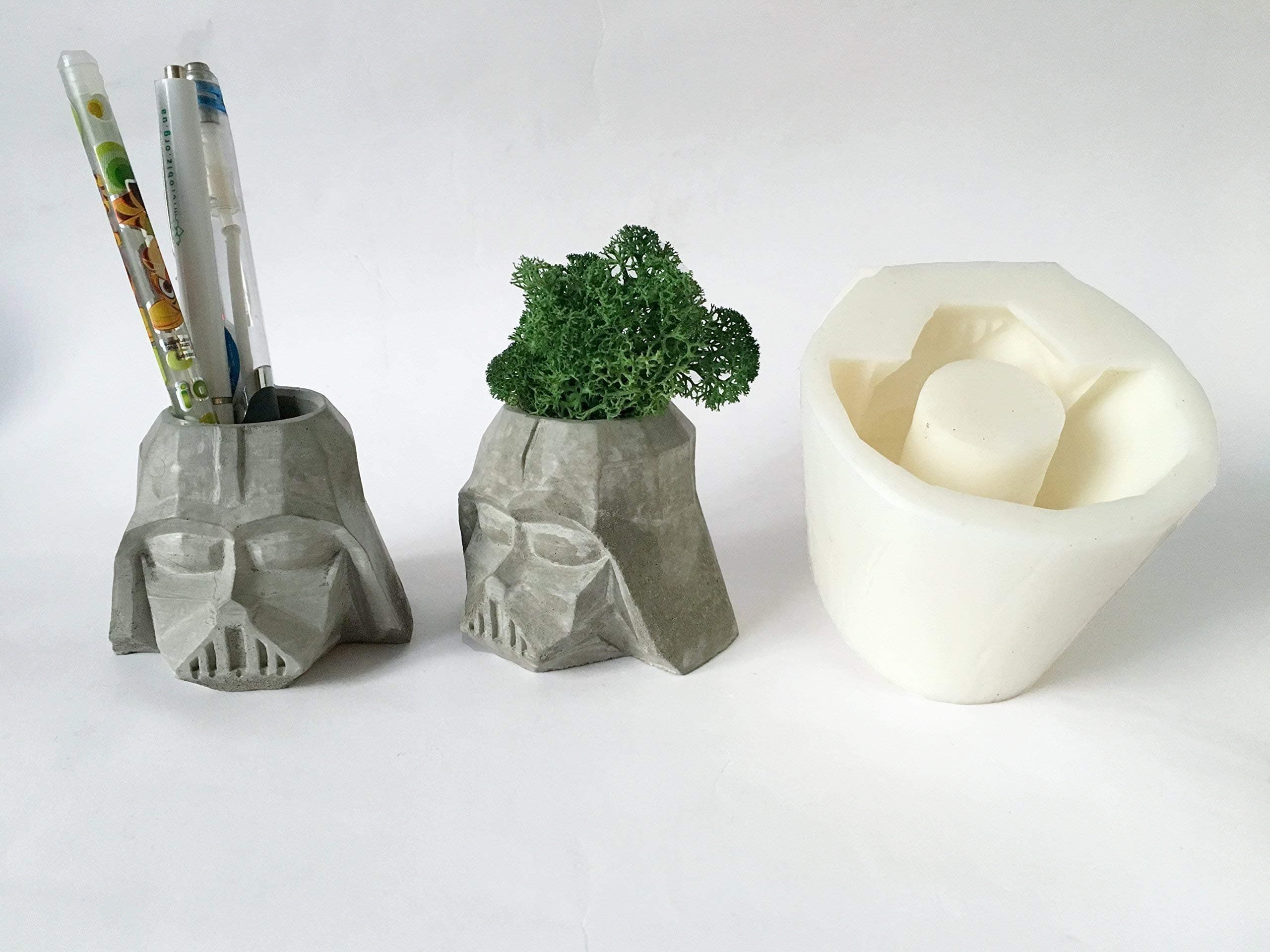 Silicone Mold Darth Vader Small Diy Planter Candle Holder Pot Tea Light Candlestick Succulent Home Decor Desk Pen Pencil