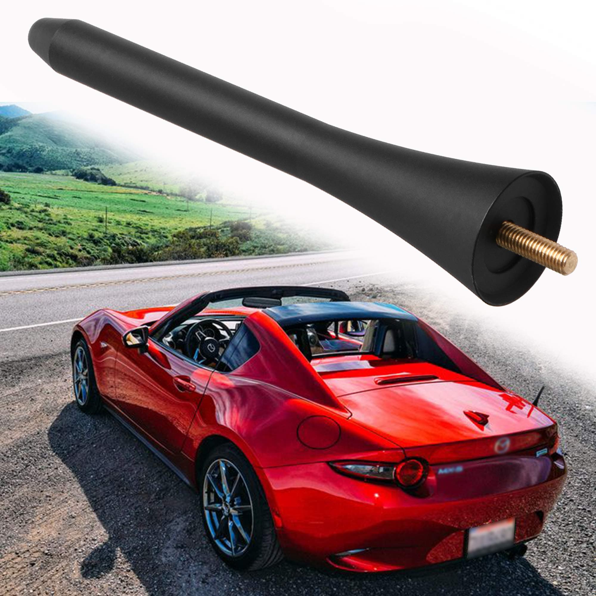 BASIKER 5 Inch Antenna - Short Radio Mast Antenna for 2006-2024 Mazda Miata MX-5 Accessories- Support for Car Wash Safe
