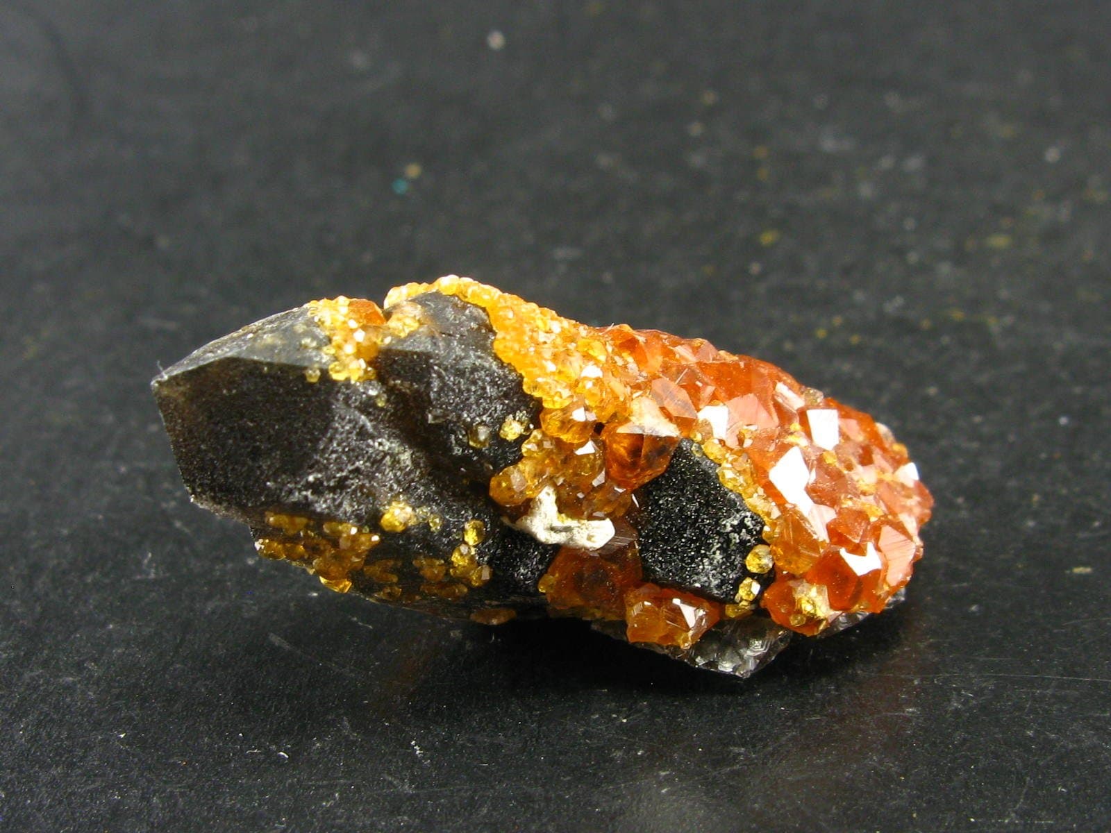 Spessartine Spessartite Garnet On Quartz Crystal From China - 1.7"