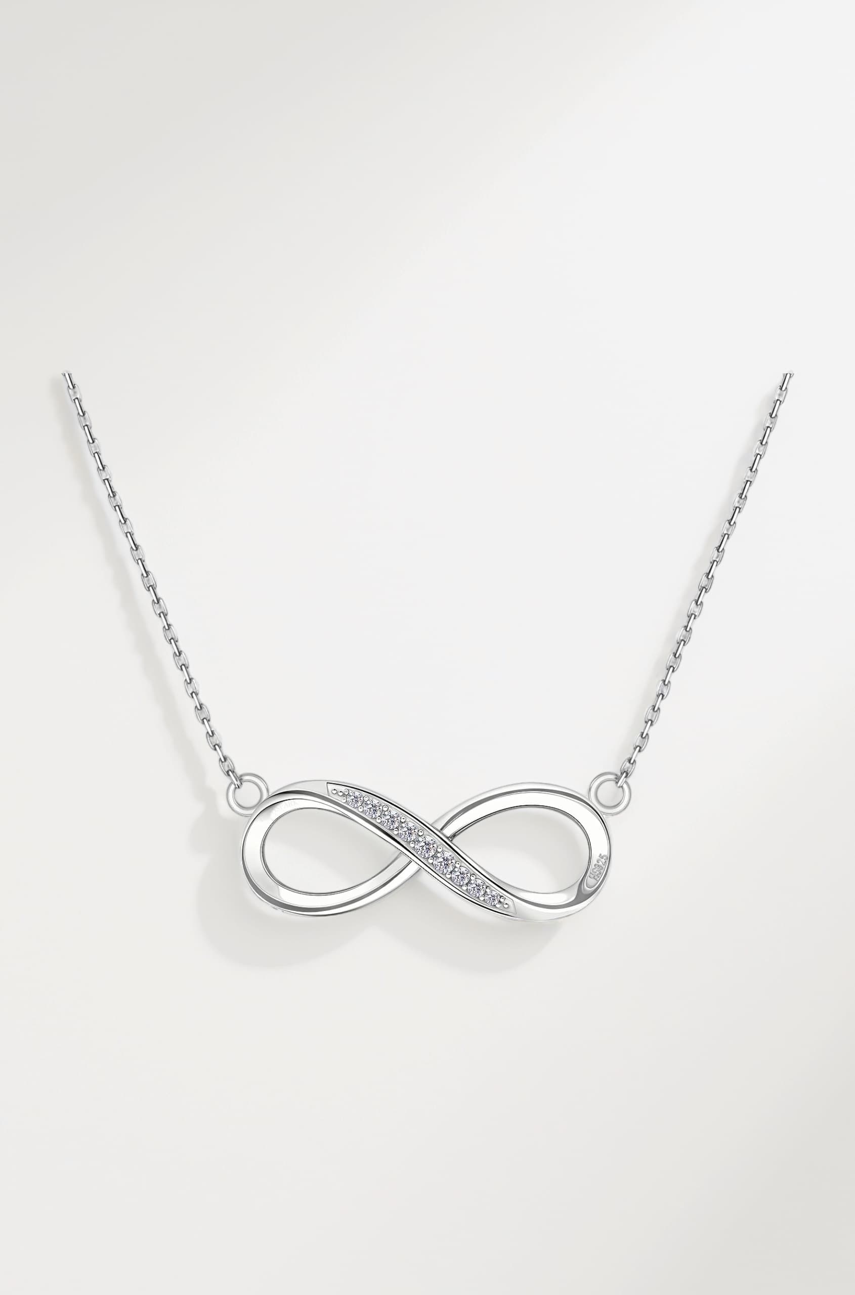 Infinity Pendant Necklace | 92.5 Sterling Silver & Stunning Shimmering Shine | Infinity Pendant Necklace Represents Everlasting Endless Love | Lovely Gift For Women & Girls