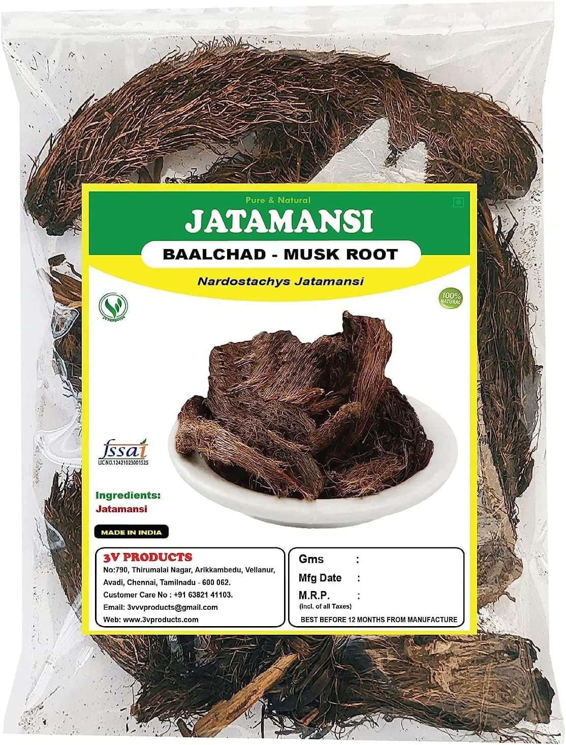 Jatamansi Root 25g | Baalchad | Musk Root | Nardostachys Jatamansi | Spikenard | | Nard Indian (Dried)