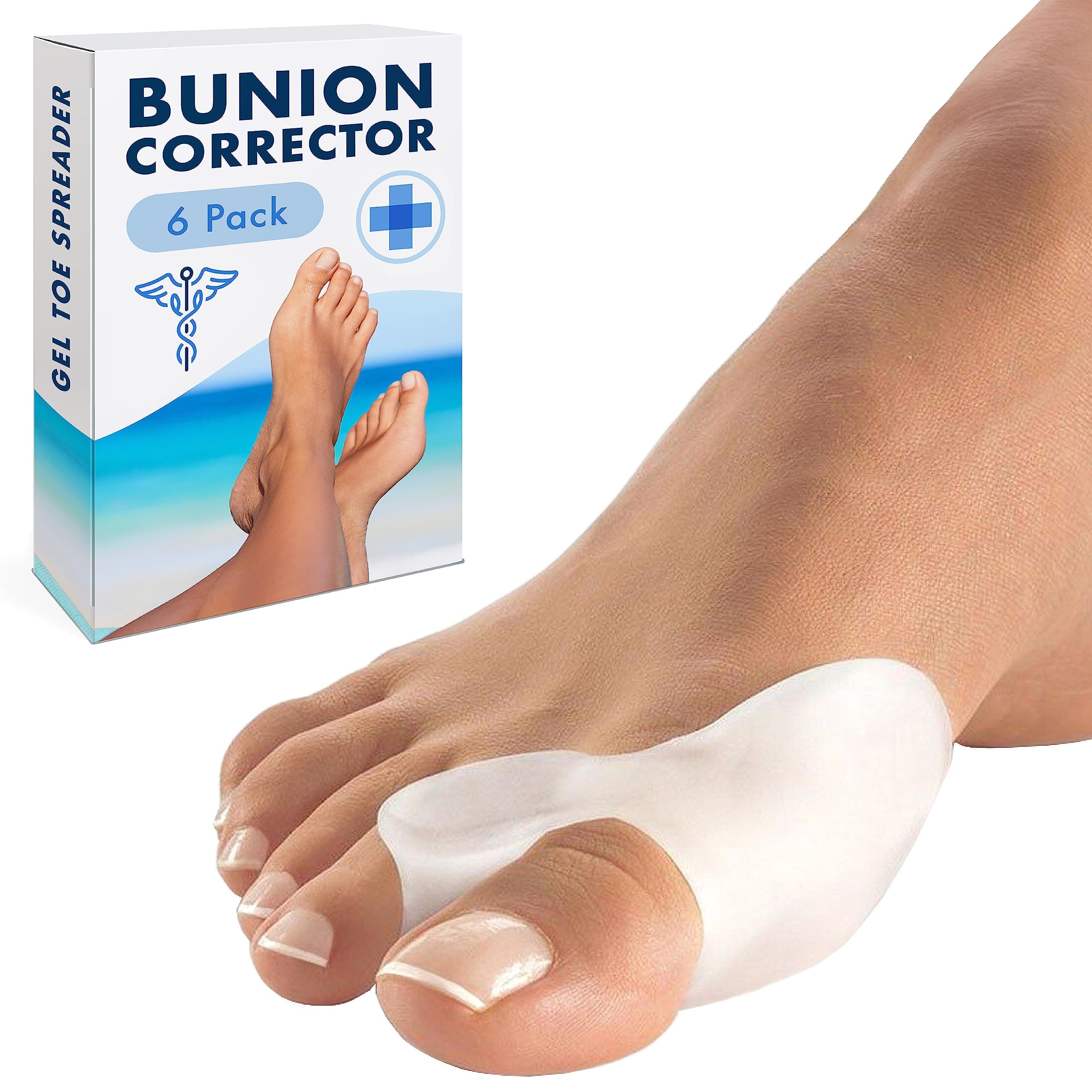 3 Pairs Gel Bunion Corrector Toe Protectors Straightener Separators Big Toe Spreader (6 pcs)