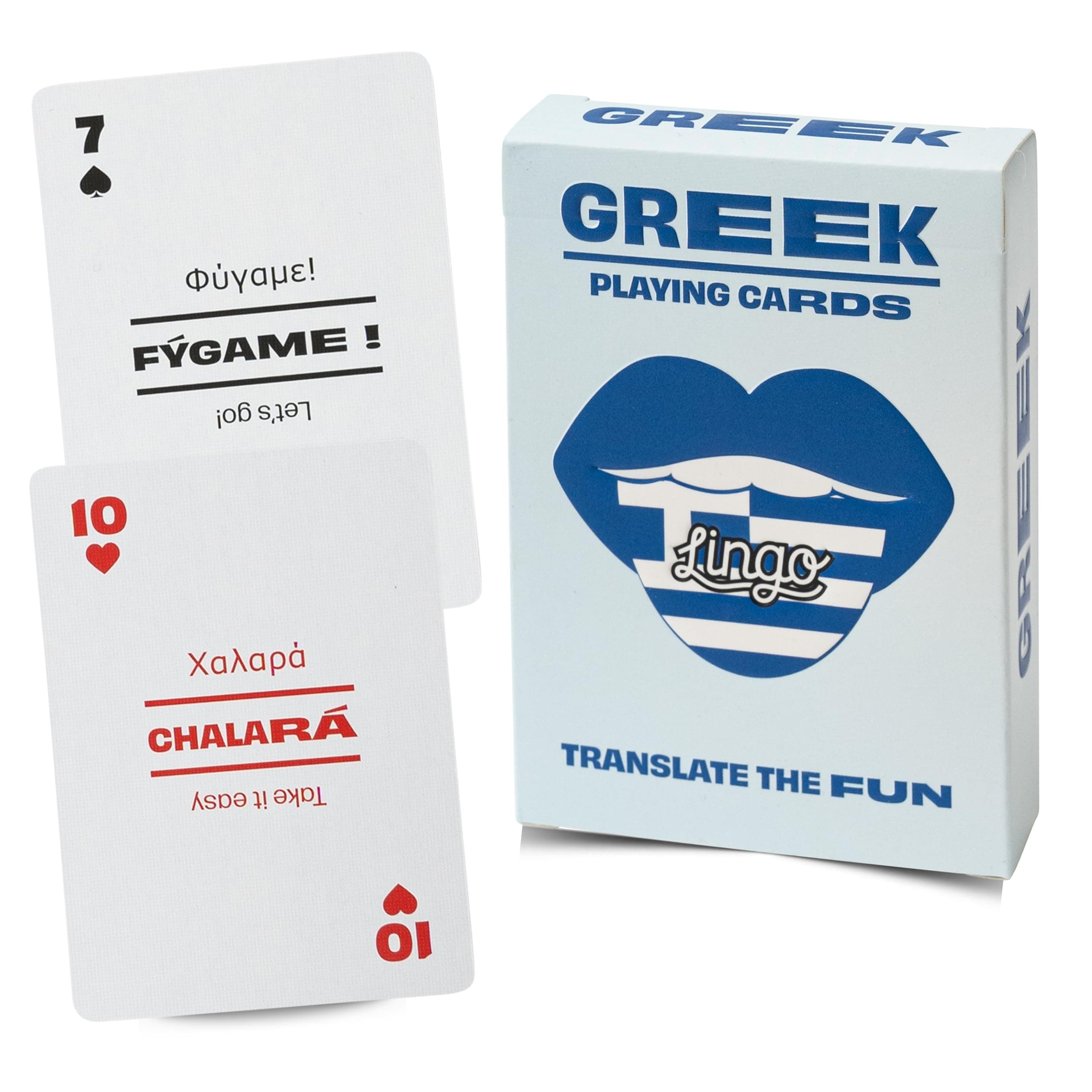 Greek Lingo Playing Cards | Travel Flashcards | Learn Greek Vocabulary in A Fun & Easy Way | 52 Essential Translations