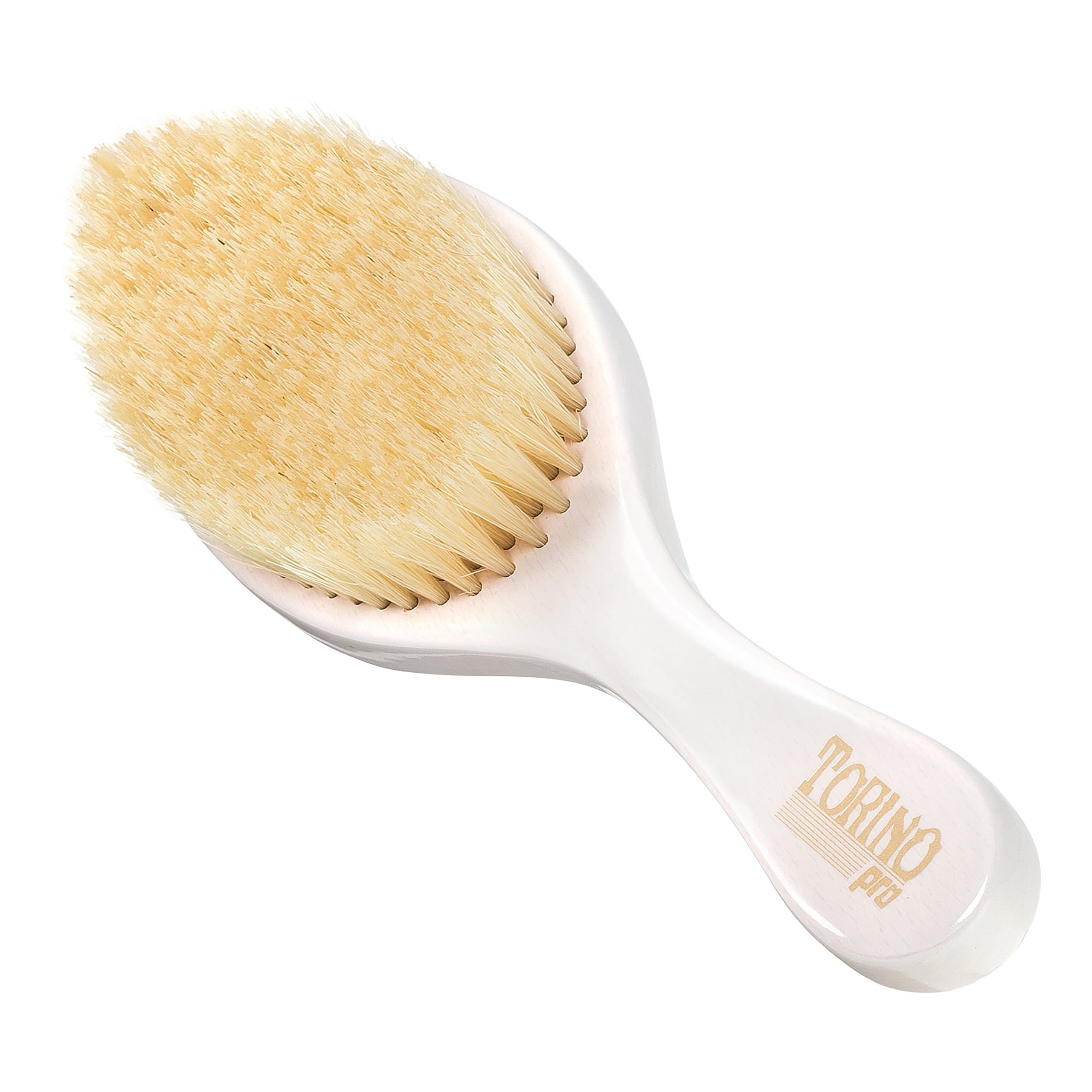 Torino Pro Wave Brush #640 By Brush King - Soft Curve 360 Waves Brush - Soft Wave Brush - Made with 100% Boar Bristles - True Texture Soft - Great for Polishing/Laying Down Frizz & Finisher