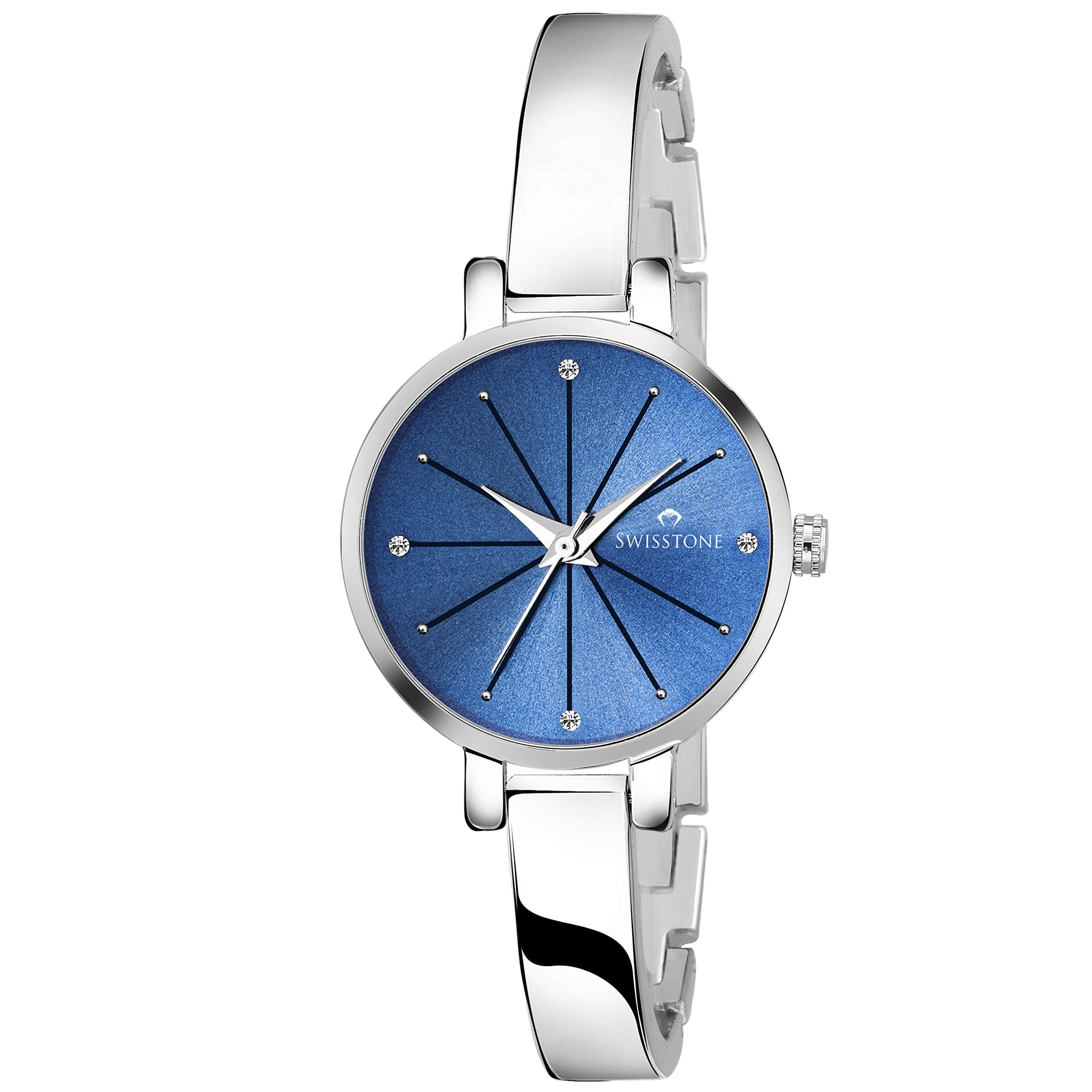 Stainless Steel Analogue Women's Watch (Blue Dial Silver Colored Strap)