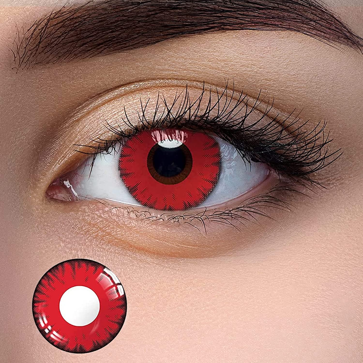 Colored Contact Organizer Case Storage with Set, Bseries Shine Red