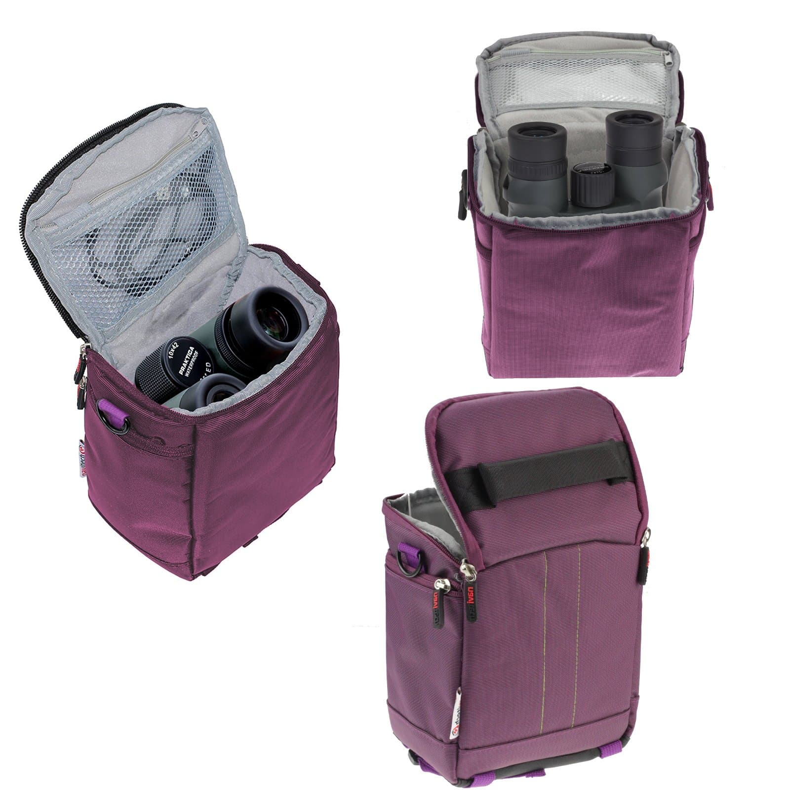 Purple Protective Portable Handheld Binocular Case and Travel Bag Compatible with The Enkeeo 10x42 Compact Binocular