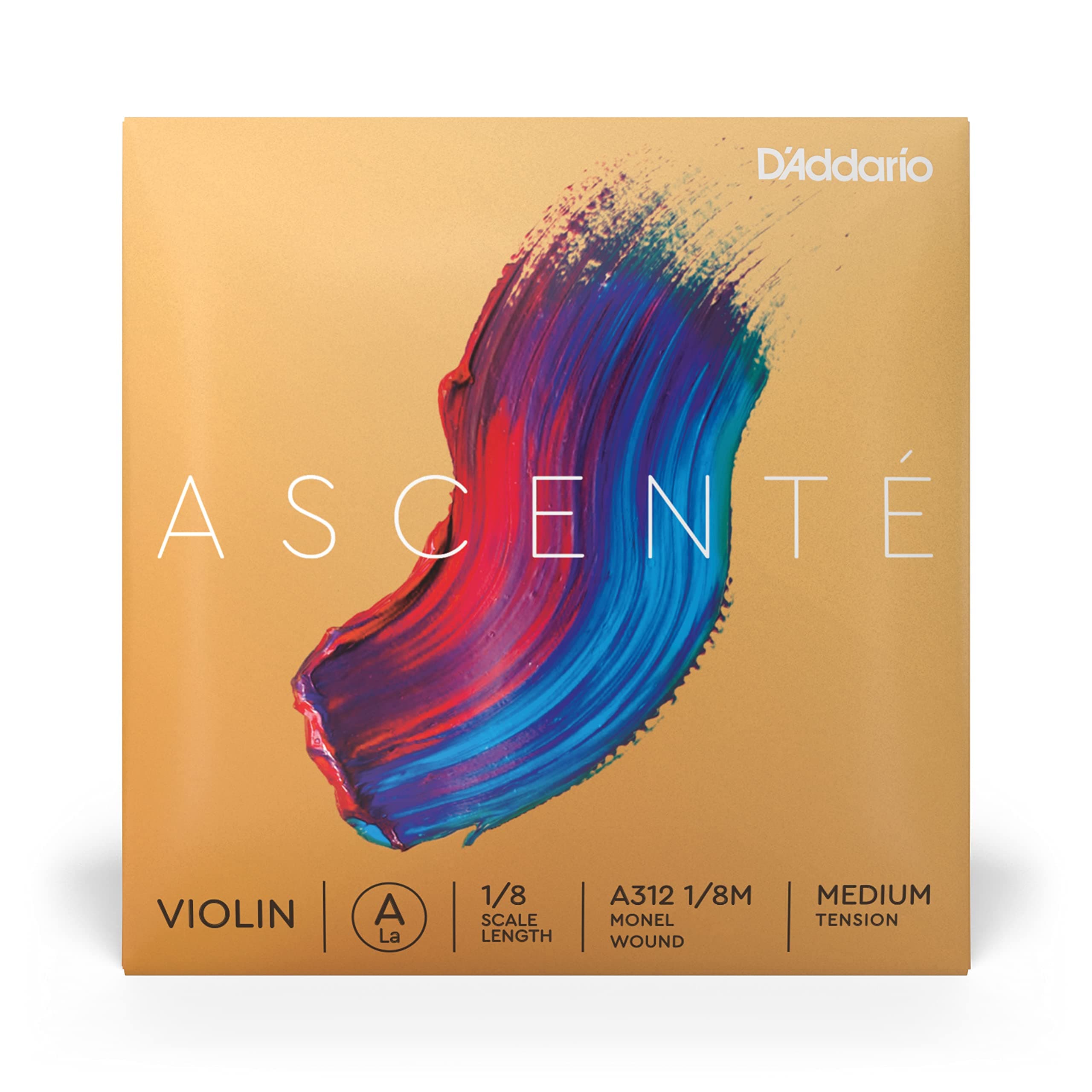 D'Addario Ascenté Violin A String, 1/8 Scale, Medium Tension