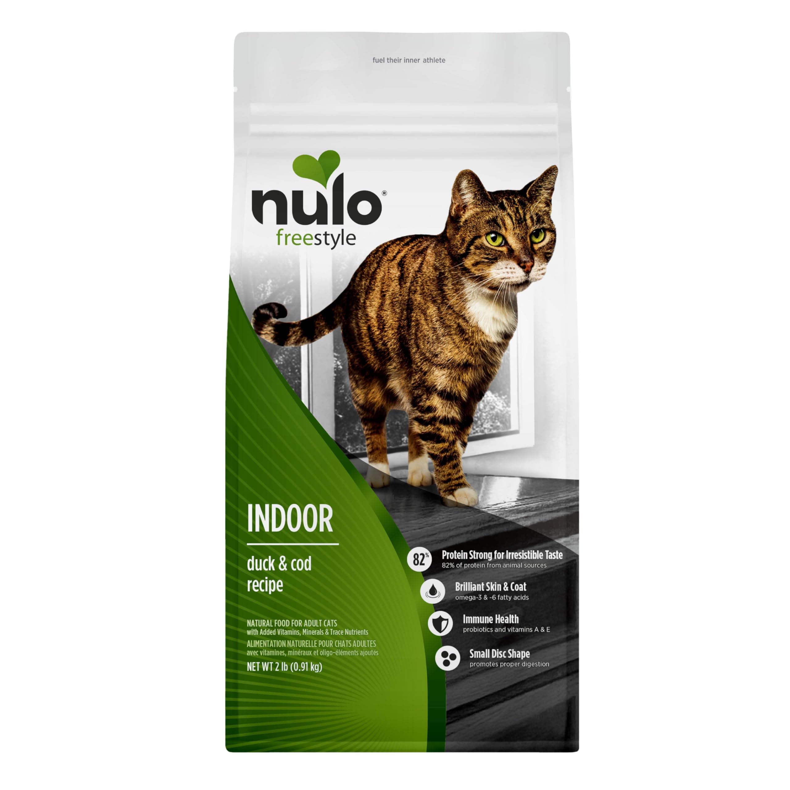 Nulo Freestyle High Protein Indoor Cat Food, Duck & Lentils Recipe - Natural Grain-Free Dry Indoor Cat Food with Omega Fatty Acids, & Probiotics, 2 lb Bag