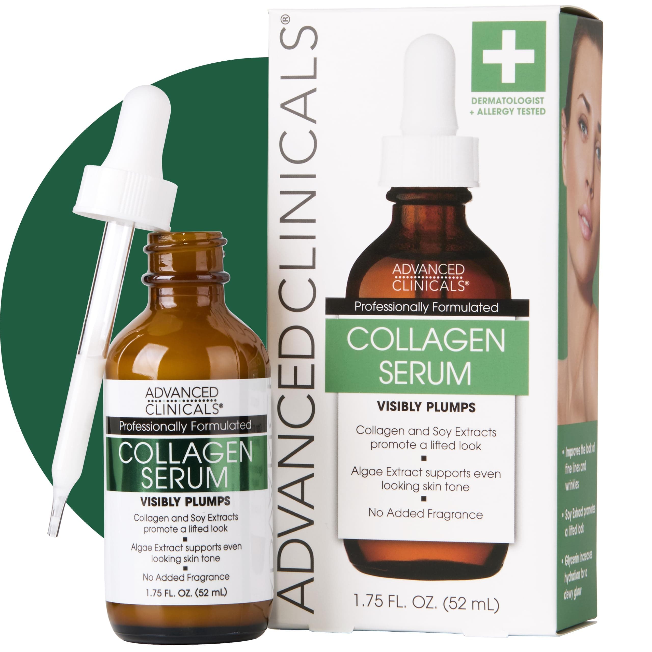 Advanced Clinicals Bonus Size 1 75Oz Collagen Facial Serum Reduces The Appearance Of Wrinkles Dark Circles And Fine Lines 1 Pack Multi
