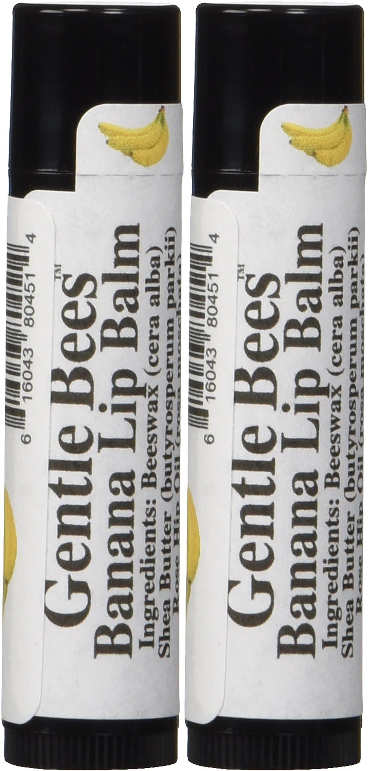 Gentle Bees Banana Lip Balm, 2 Pack