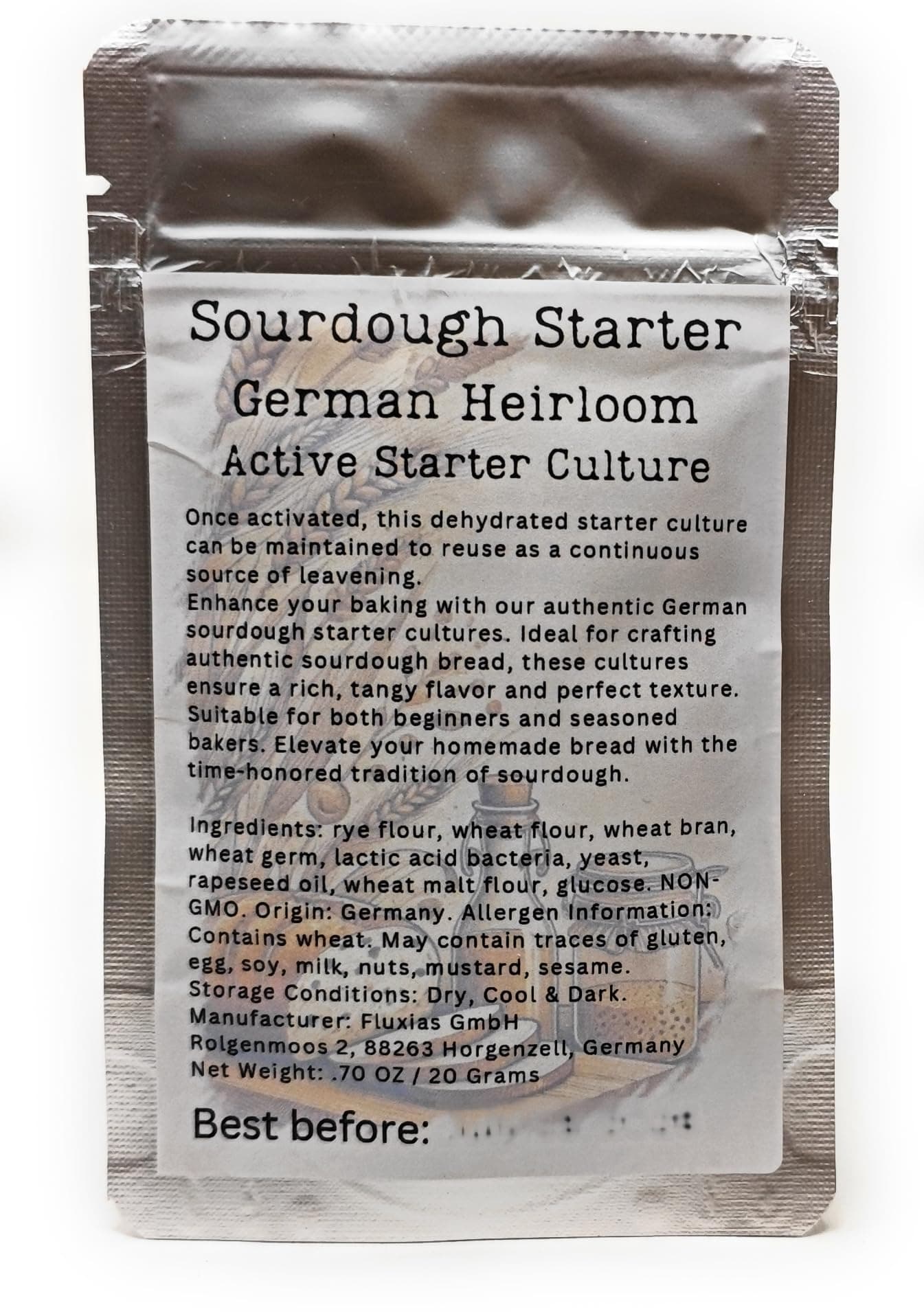 German Sourdough Starter - Active Sourdough Starter for Delicious Homemade German Artisan Bread - Heirloom Sourdough from Germany