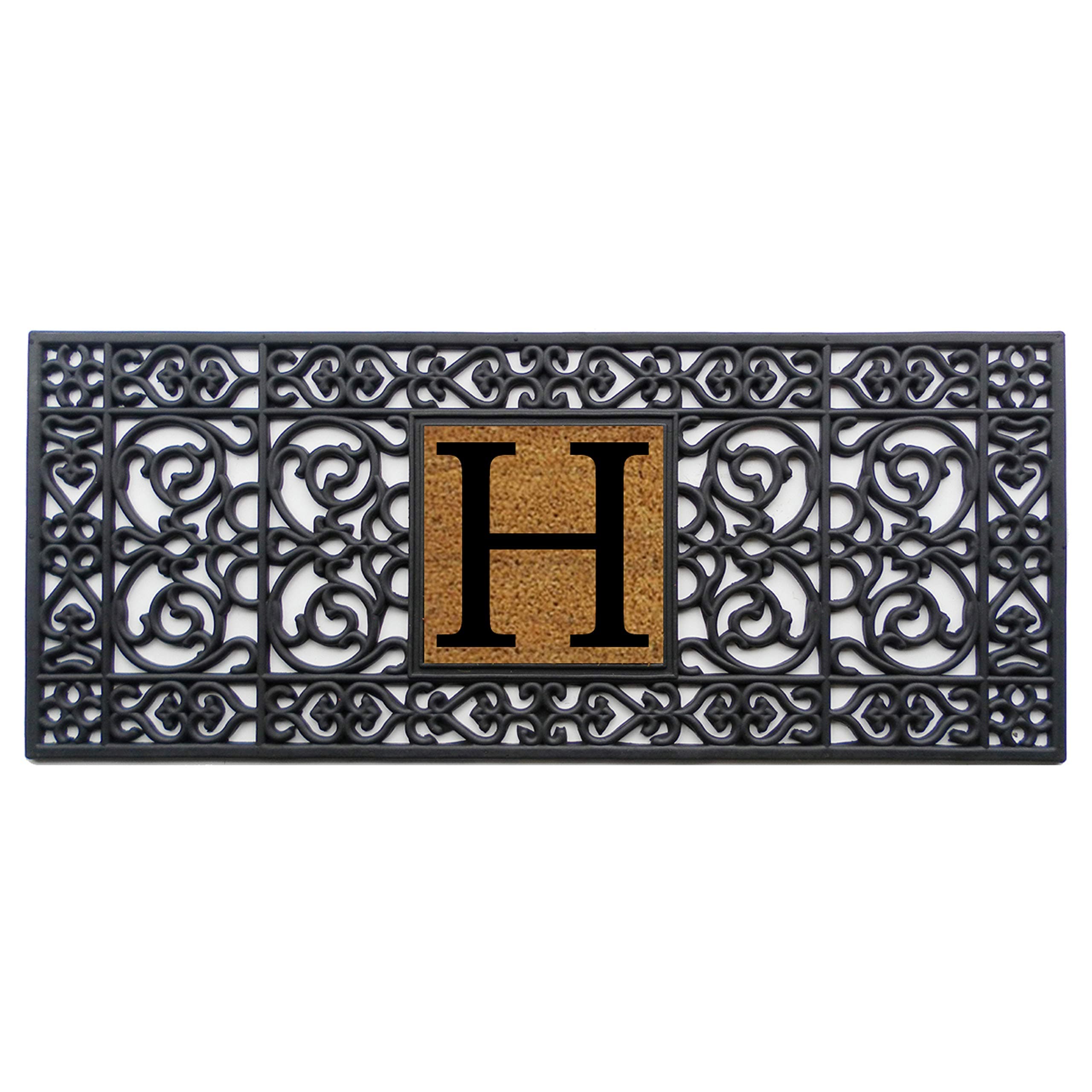 170011741H Rubber Monogram Doormat, 17" x 41" (Letter H)