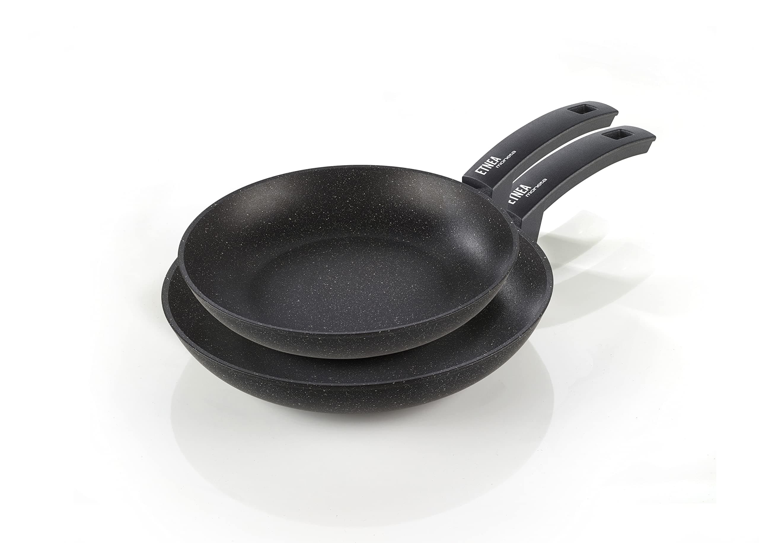 Brabantia Moneta Etnea Set of 2 Frying Pans, Stone Surface Non-Stick and Anti-Scratch Coating, 24, 28 cm, 2-Piece Pan Set