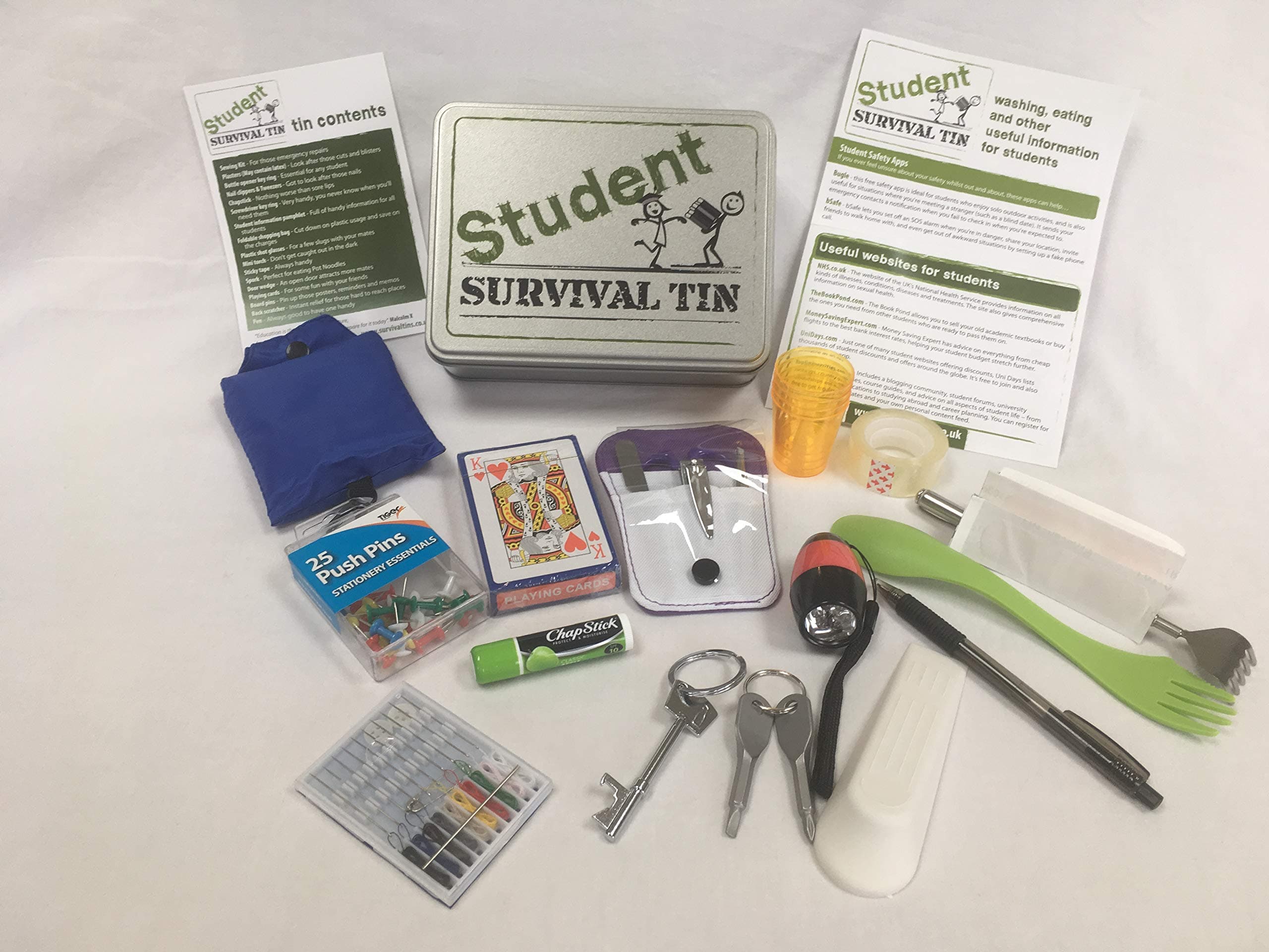 Student survival tin, perfect university college gift set/box idea for boys and girls