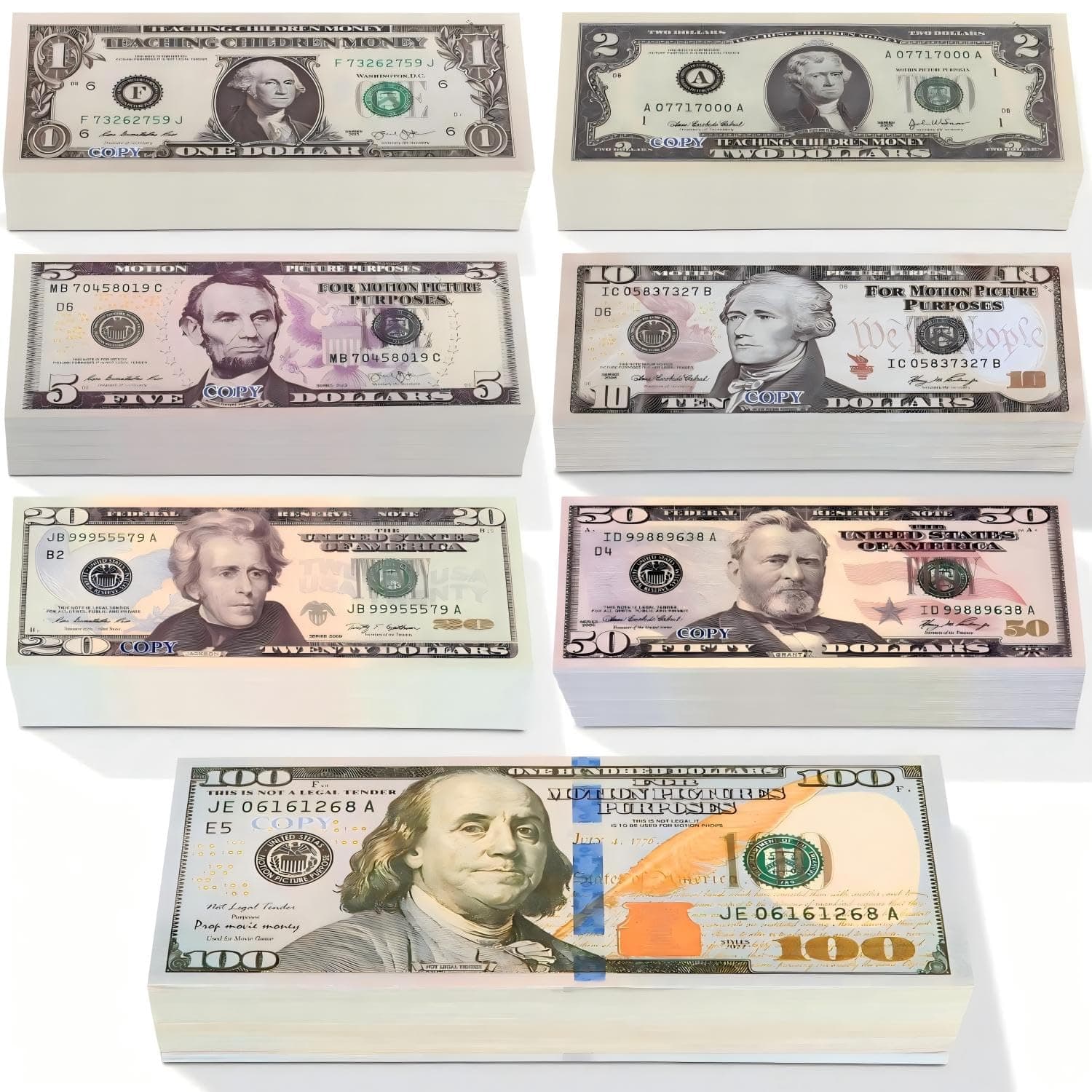 QOFIDA 700 Pcs Prop Money Number Learning Play Education Toys for Girls Boys,Develops Early Math Skills,Play Money for Board Game, Moive, Magic, Party