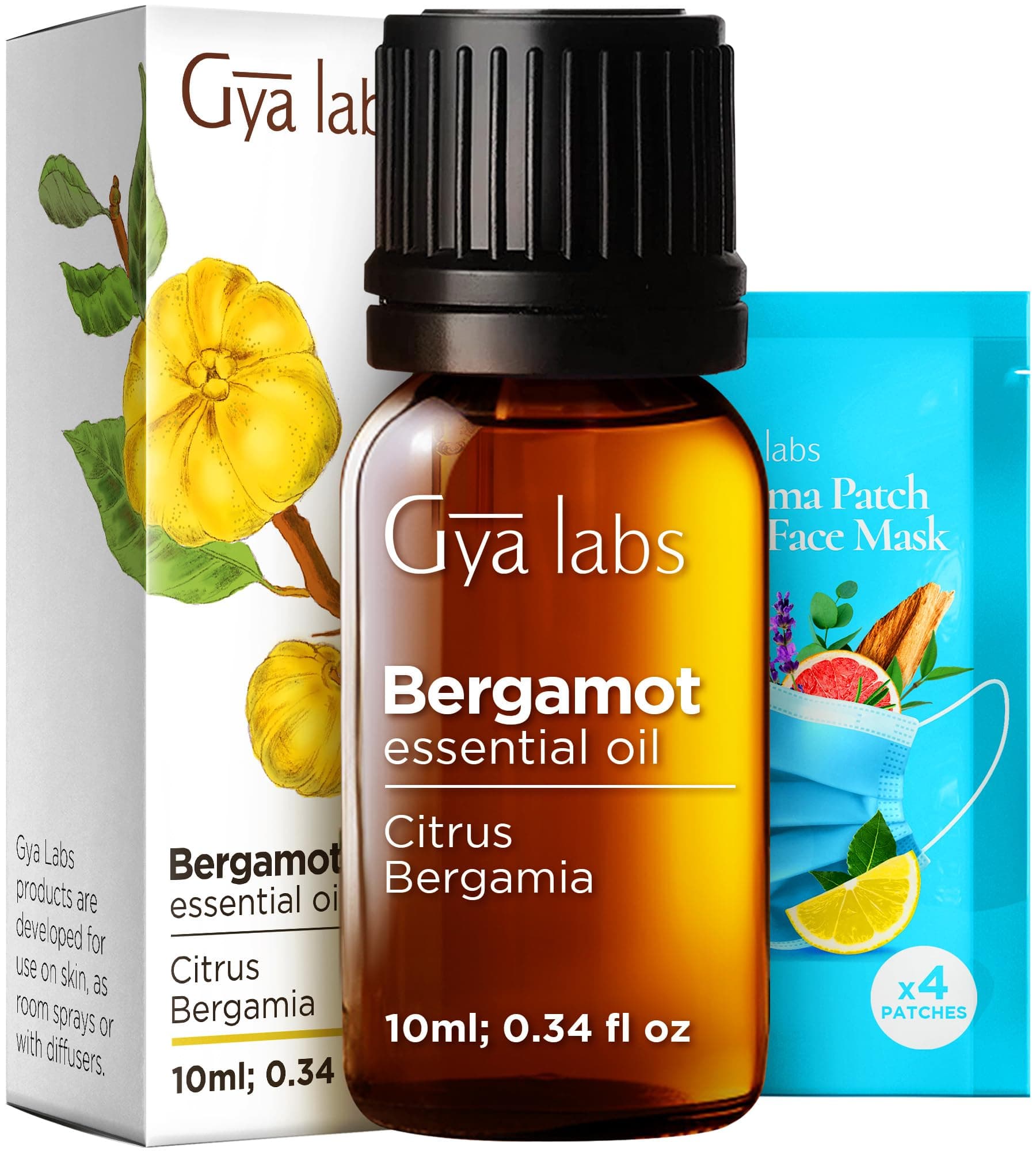 Gya Labs Bergamot Essential Oil for Diffuser - Bergamot Essential Oil - Bergamot Oil for Hair, Shampoo, Skin, Aromatherapy & Candle Making - Zesty & Refreshing Scent - 100% Natural (10ml)