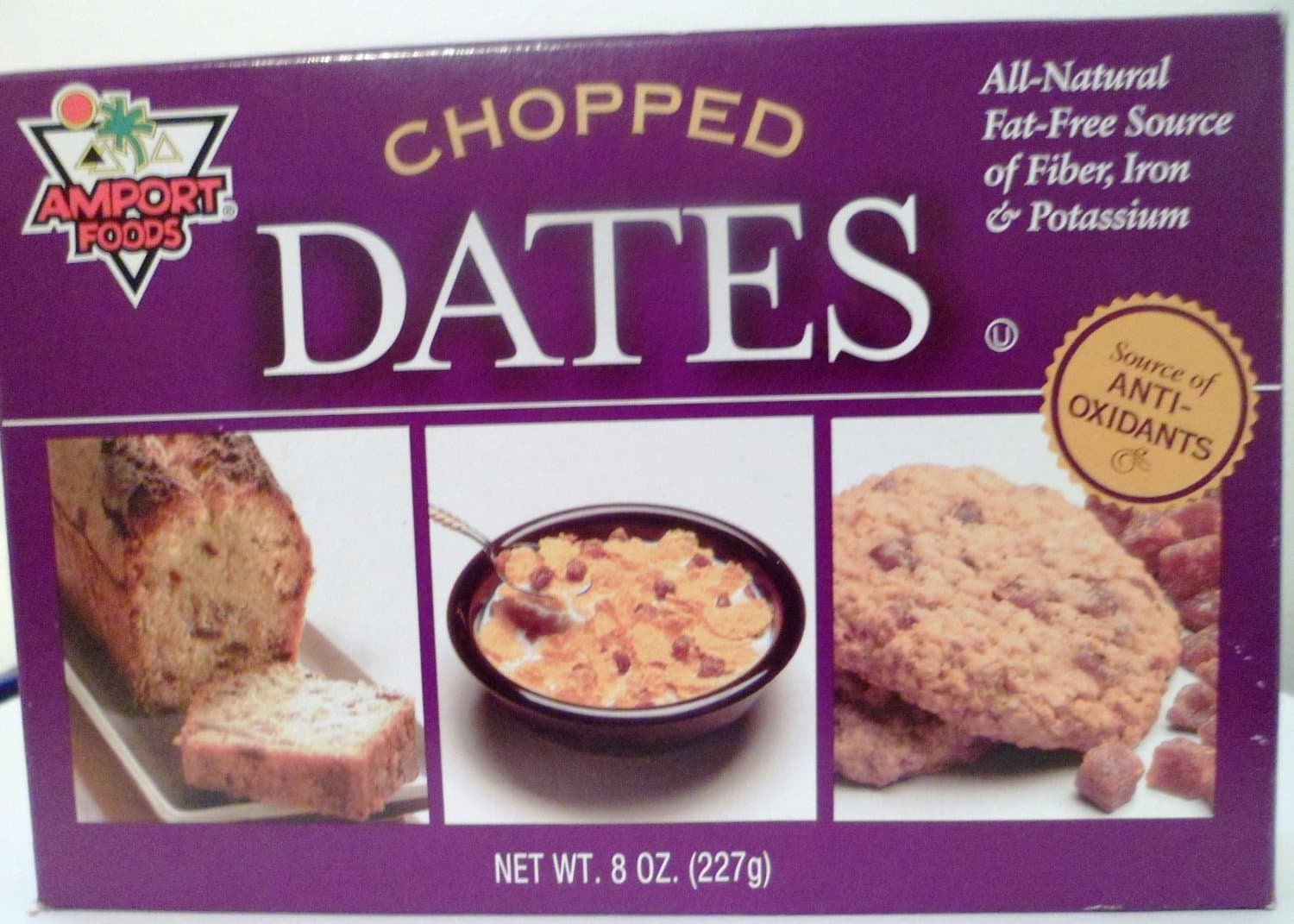 Chopped Dates, 8 Oz (Pack of 3) Amport Foods