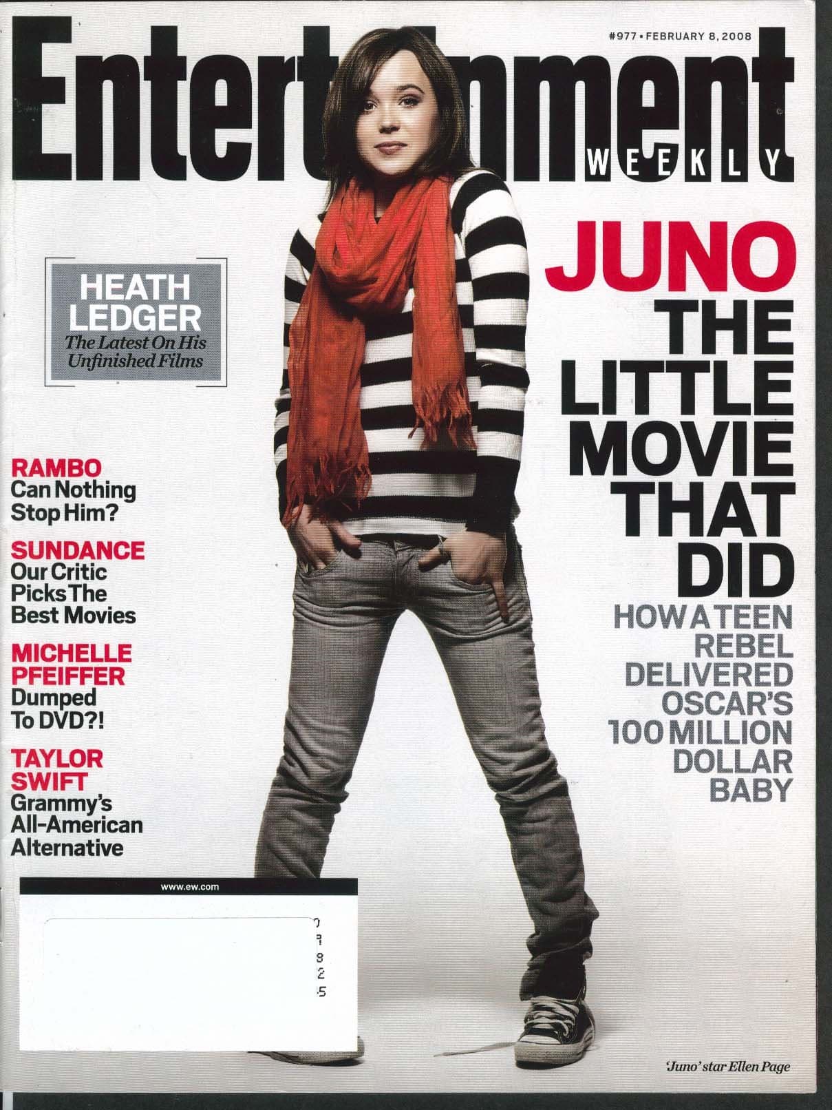 ENTERTAINMENT WEEKLY Ellen Page Michelle Pfeiffer Taylor Swift Rambo ++ 2/8 2008