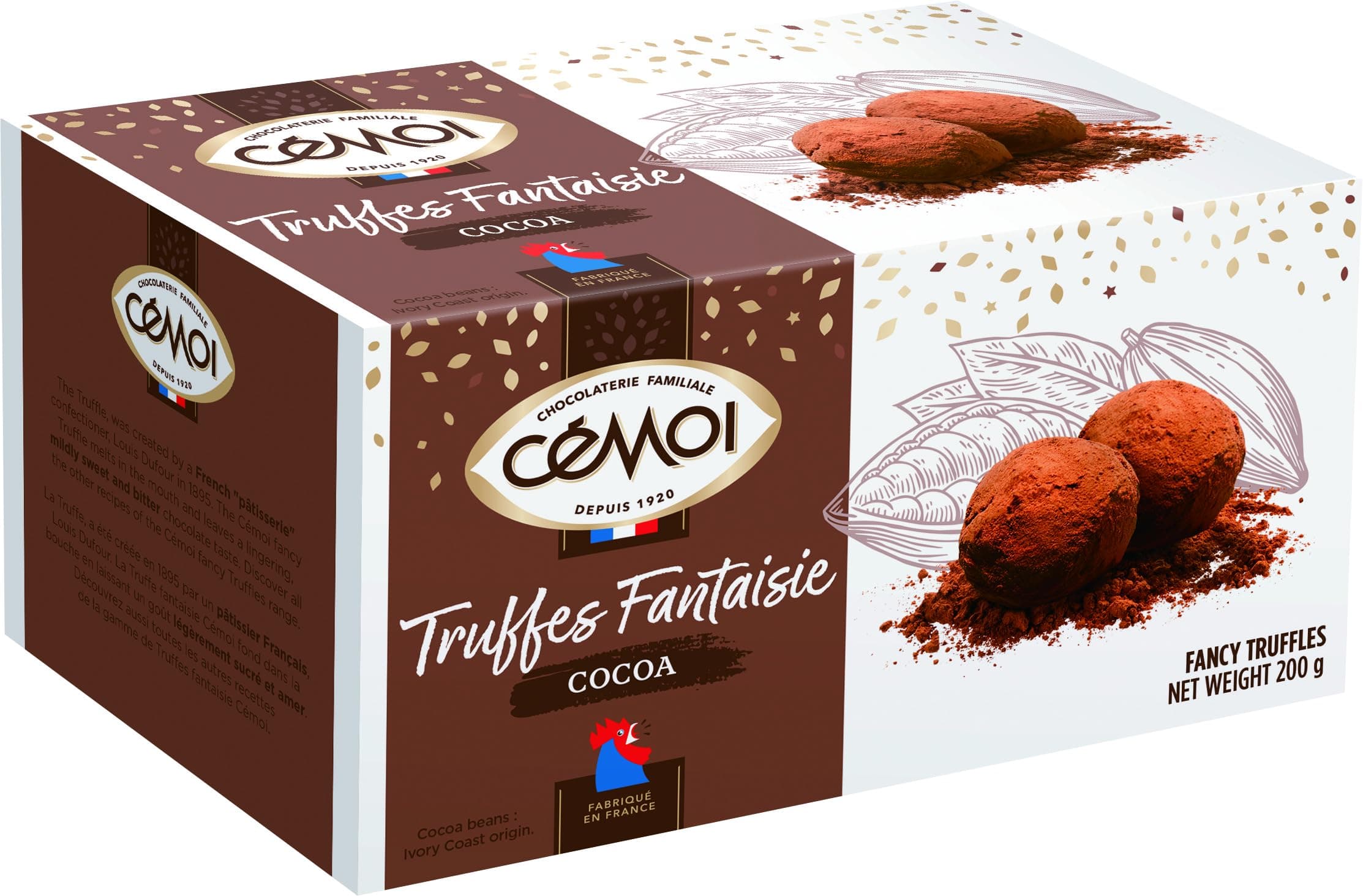 Cemoi Truffes Fantaisie - Fancy Chocolate Truffles CLASSIC - Ballotin Gift Box 7 oz.
