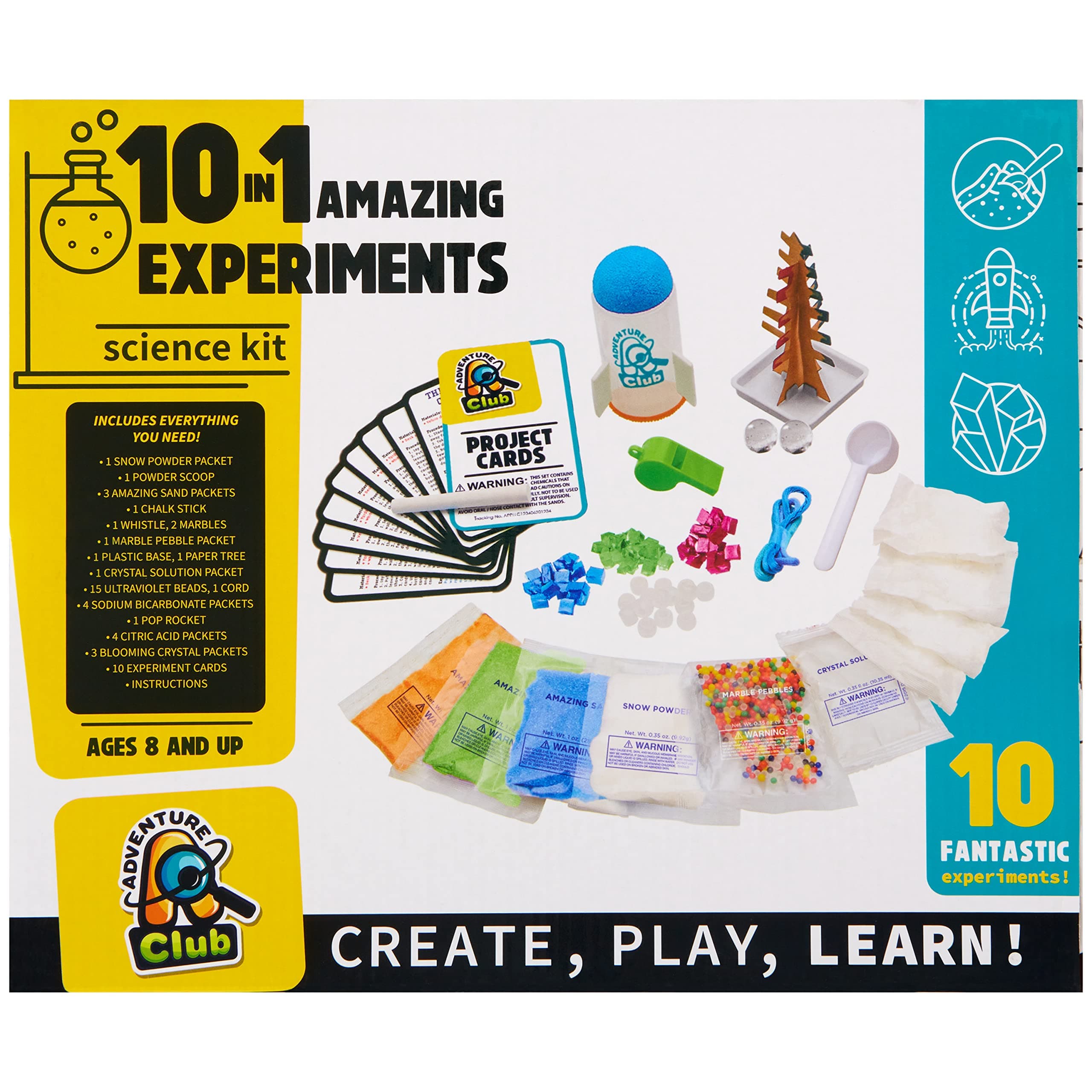 ADVENTURE CLUB 10 in 1 Experiments Science Kit, Multicolor
