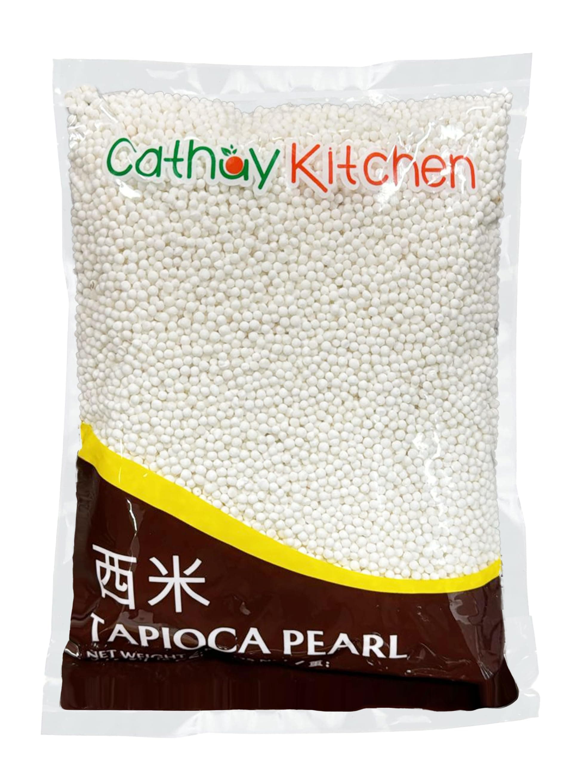 CATHAY KITCHEN Cassava Sago Tapioca Pearls, Best For Bubble Boba Milk Tea, Non-GMO Certified, Gluten Free, Sago Ball Desserts, Soup Or Thickening Sauce, Pack of 12 Oz