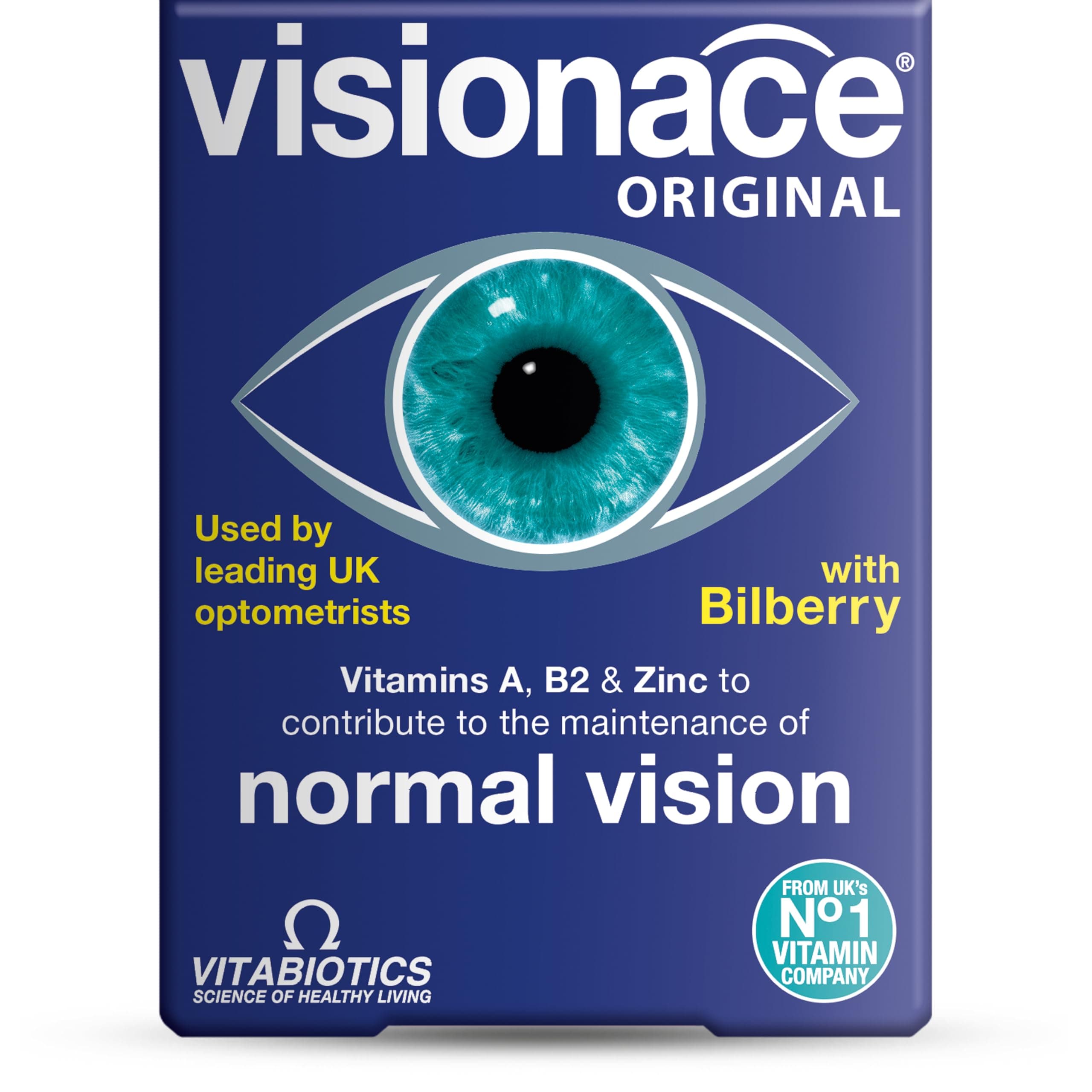 Visionace 30 Tablets | Nutritional Care for Normal Vision & Protection of Cells | One-a-day Vitamin and Mienrals Tablets with Vitamin A, B2 & Zinc | Slow Dispersing - Gentle on Stomach