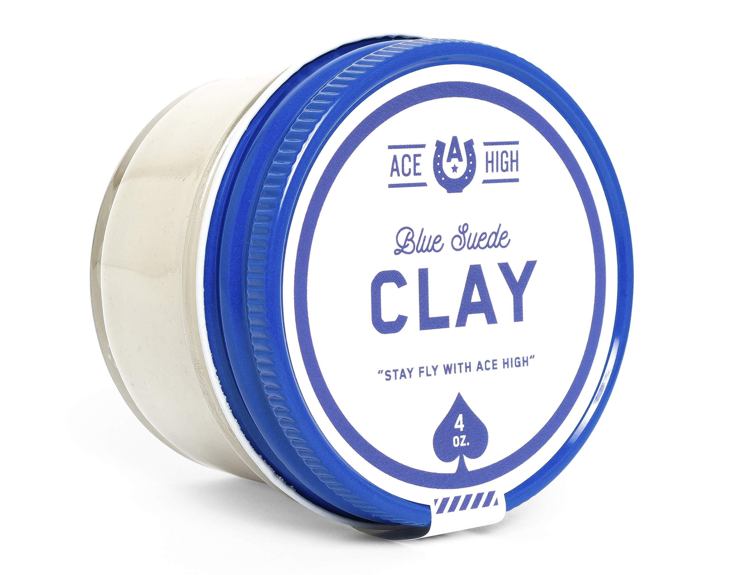 Blue Suede Hair Clay, Strong Hold, Satin to Matte Finish, Adds Texture and Thickness, 4oz