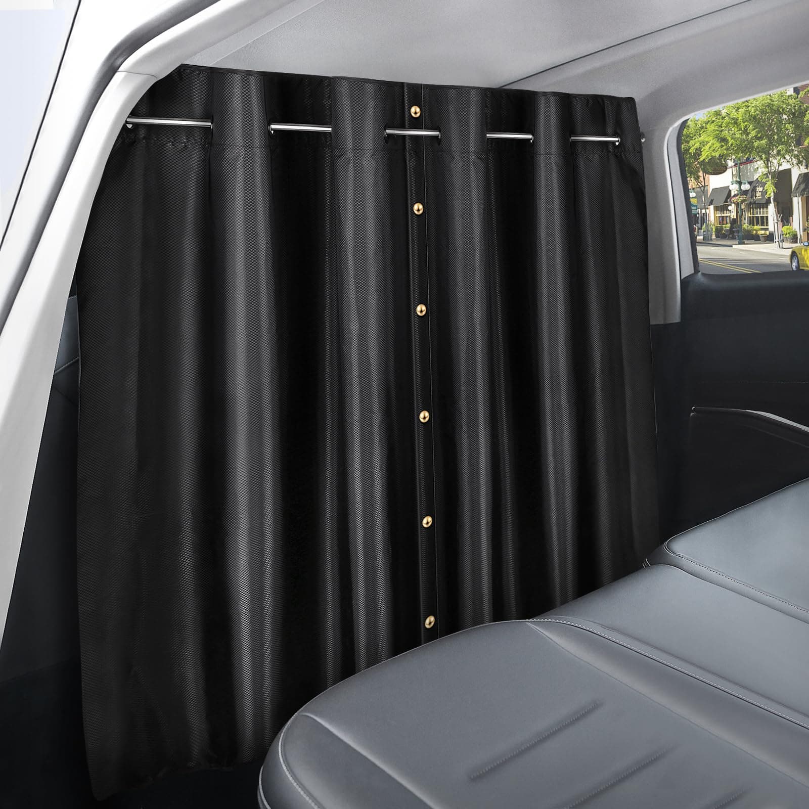 ZATOOTO Campervan Car Divider Privacy Curtains, Removable Camper Van Curtains for Travel Camping Sleeping, Oxford Fabric Car Blackout Window Covers Sun Shades, 107 * 161cm (Medium Size)