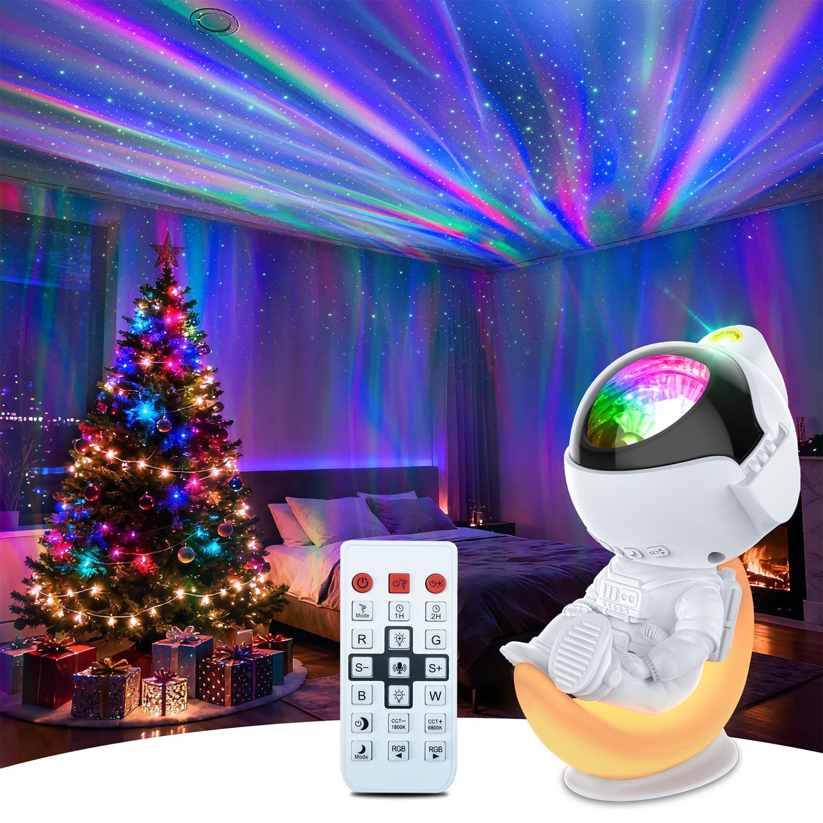 Rossetta Astronaut Galaxy Projector, Star Projector for Bedroom, Dimmable LED Night Light for Kids with Timer and Remote, Space Astronomy Themed Room Decor Aesthetic, Gifts for Christmas, Birthdays