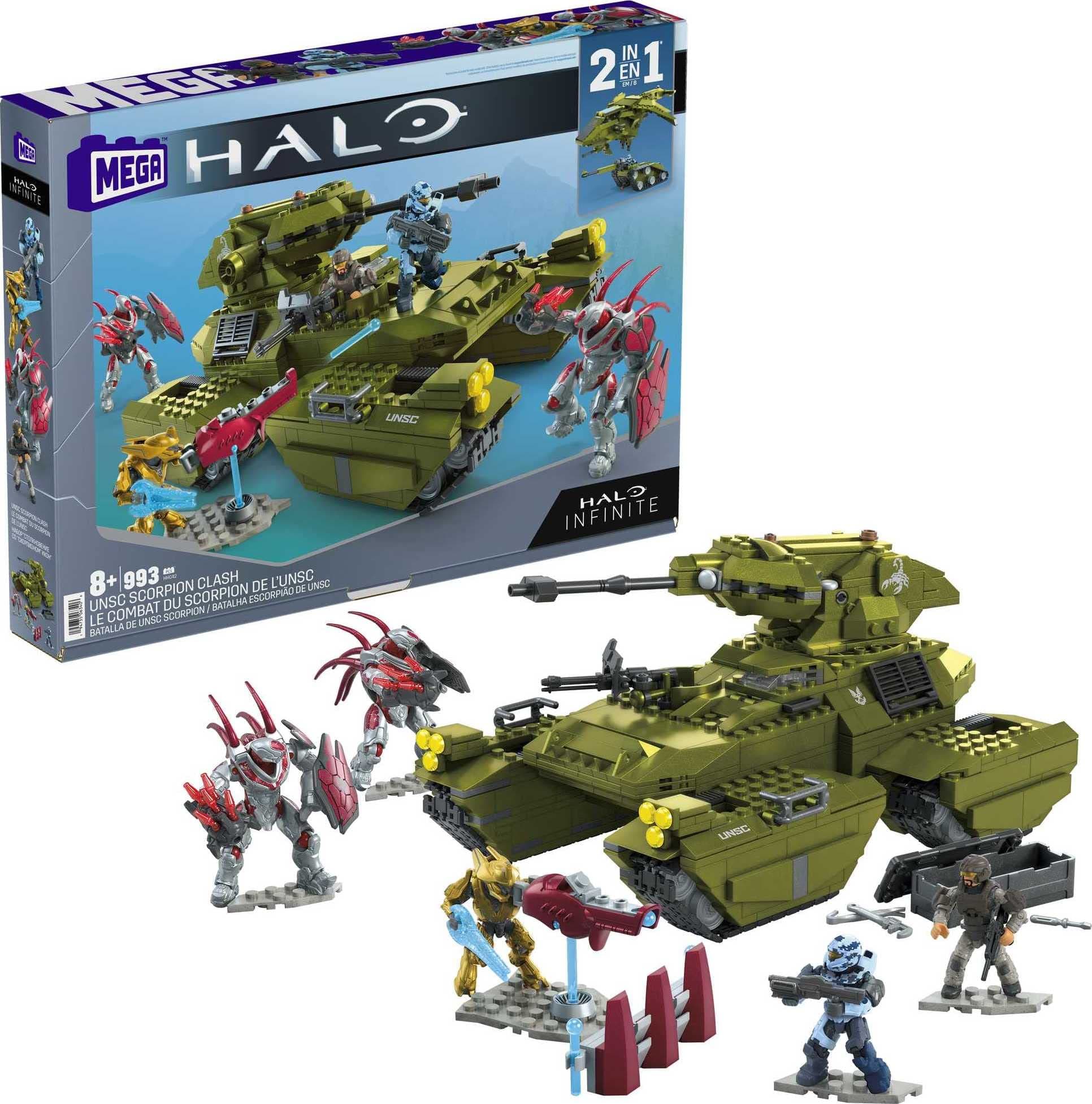 Quoersrti Mega Halo UNSC Scorpion Clash Vehicle 2-in-1 Halo Infinite Construction Set, Building Toys for Boys, Ages 8+
