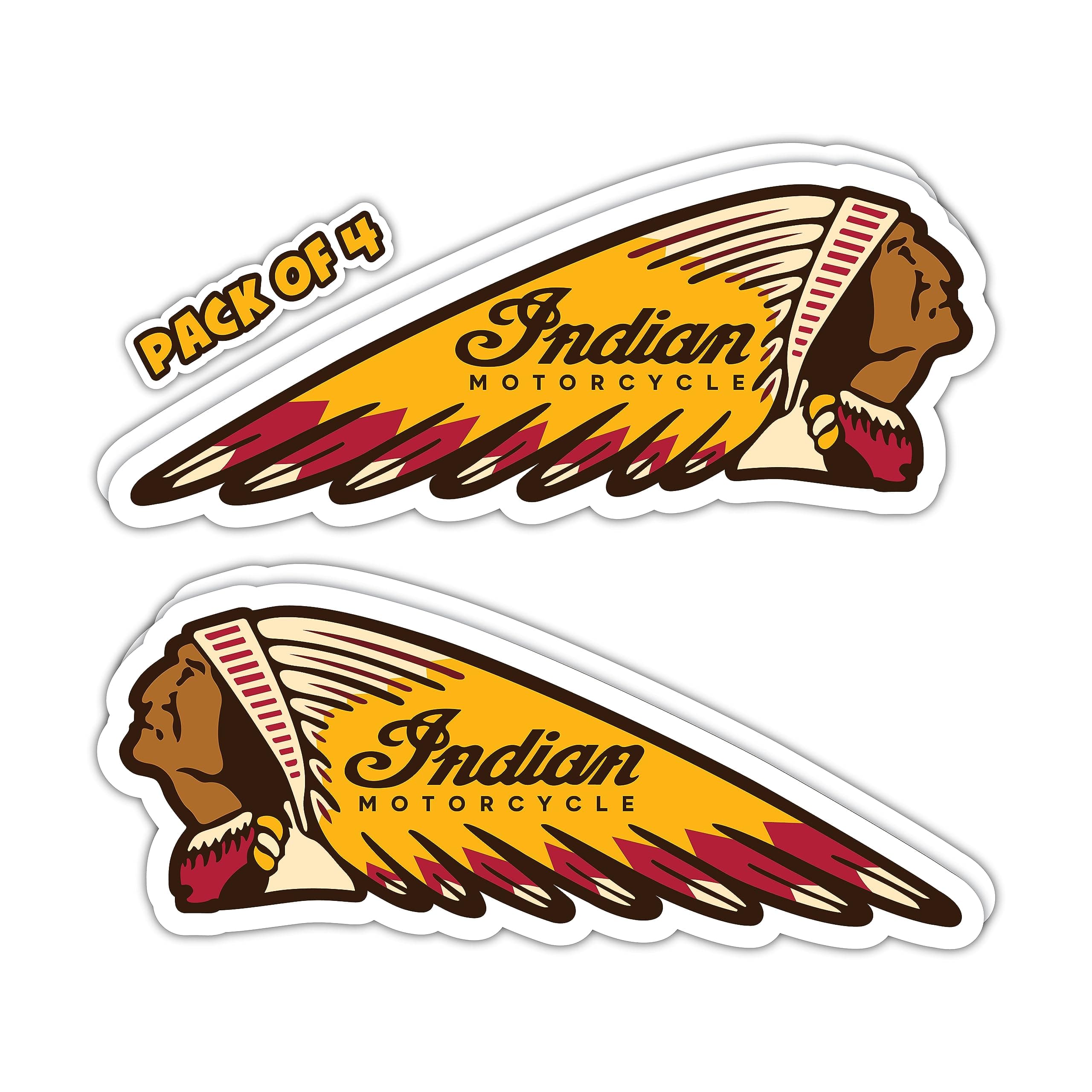 IMPERIAL VIBES – Indian Motorcycles Vintage War Sticker – Vinyl Decal for Car, Truck, & Van – Removable Indoor & Outdoor Use for Laptop – Waterproof Decal for Window & Water bottle - Pack of 4 Imp 074