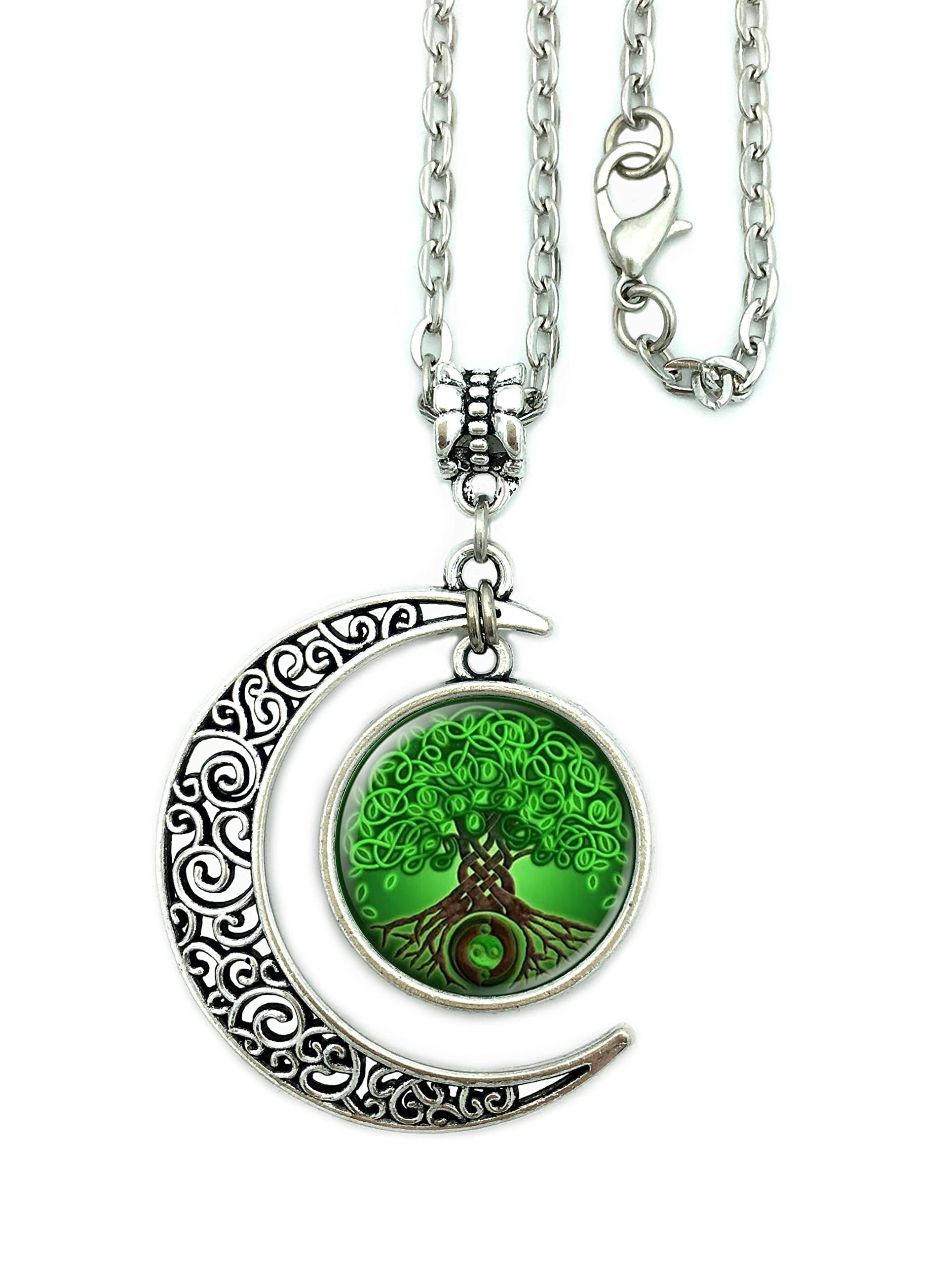 Moon Pendant Celtic Knot Tree of Life Wishing Tree Jewelry Tree Necklace Art Deco Gift