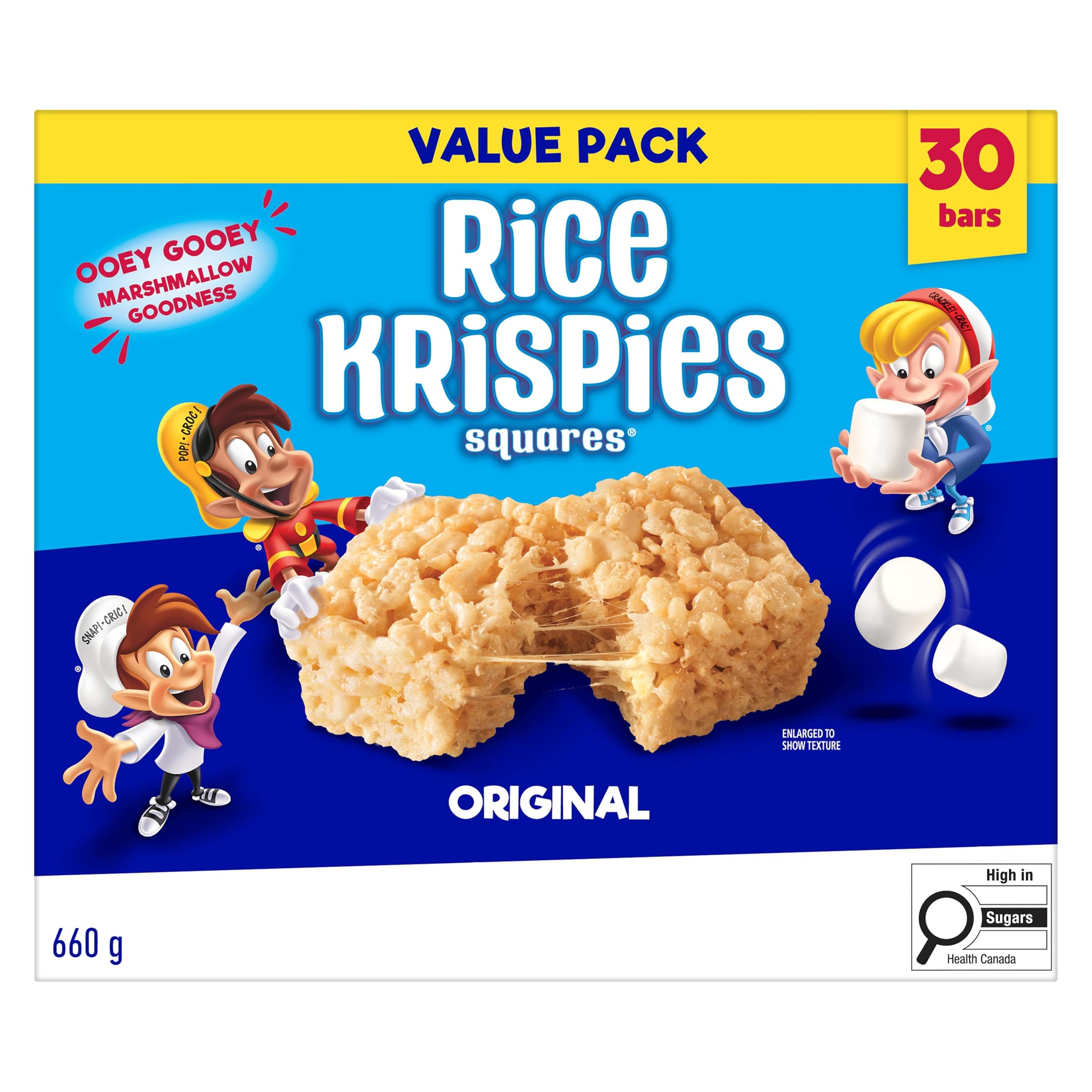 Rice Krispies Square Bars 660g Jumbo Pack-Original, 30 Cereal Bars {Imported from Canada}