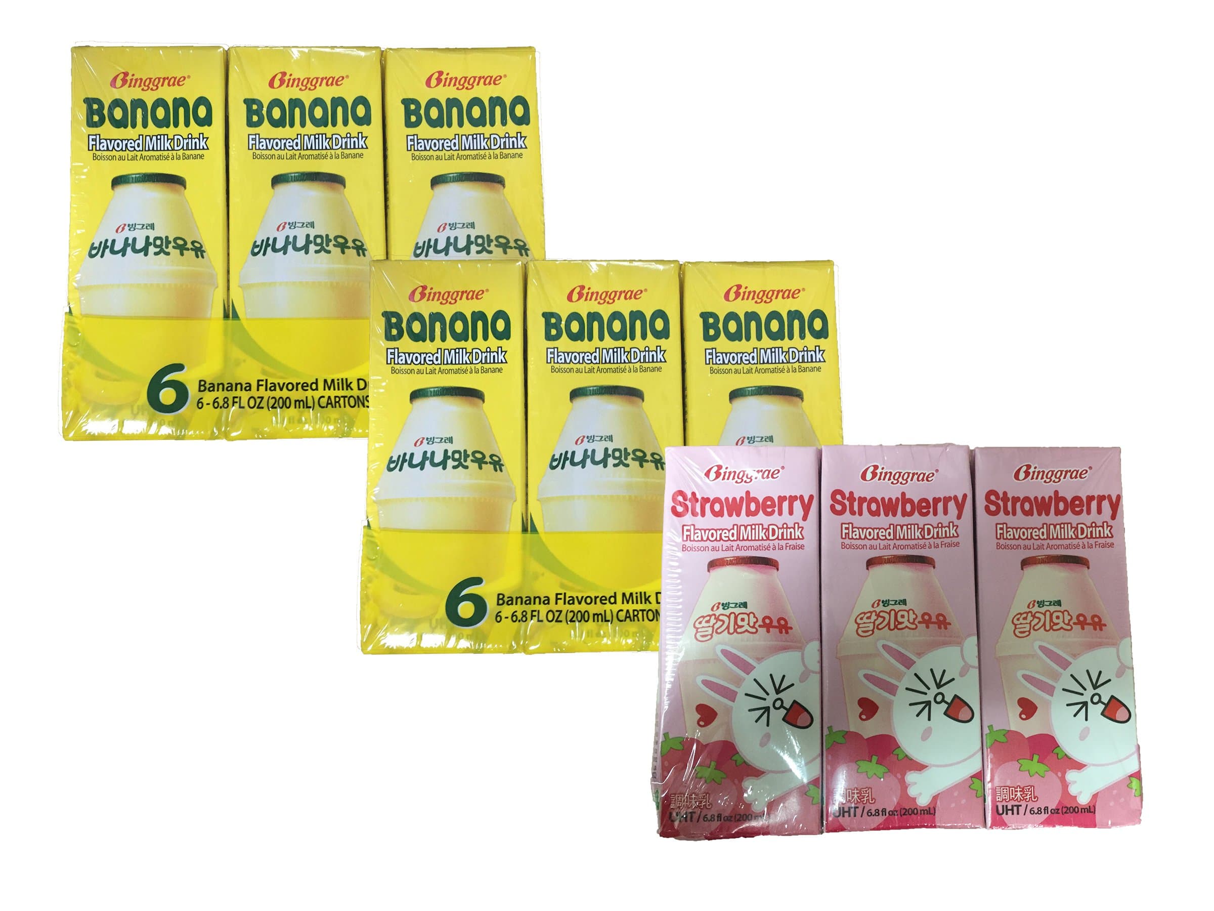 Banna Flavor Milk and Strawberry Flavor Milk (2 Banana 1 Strawberry)