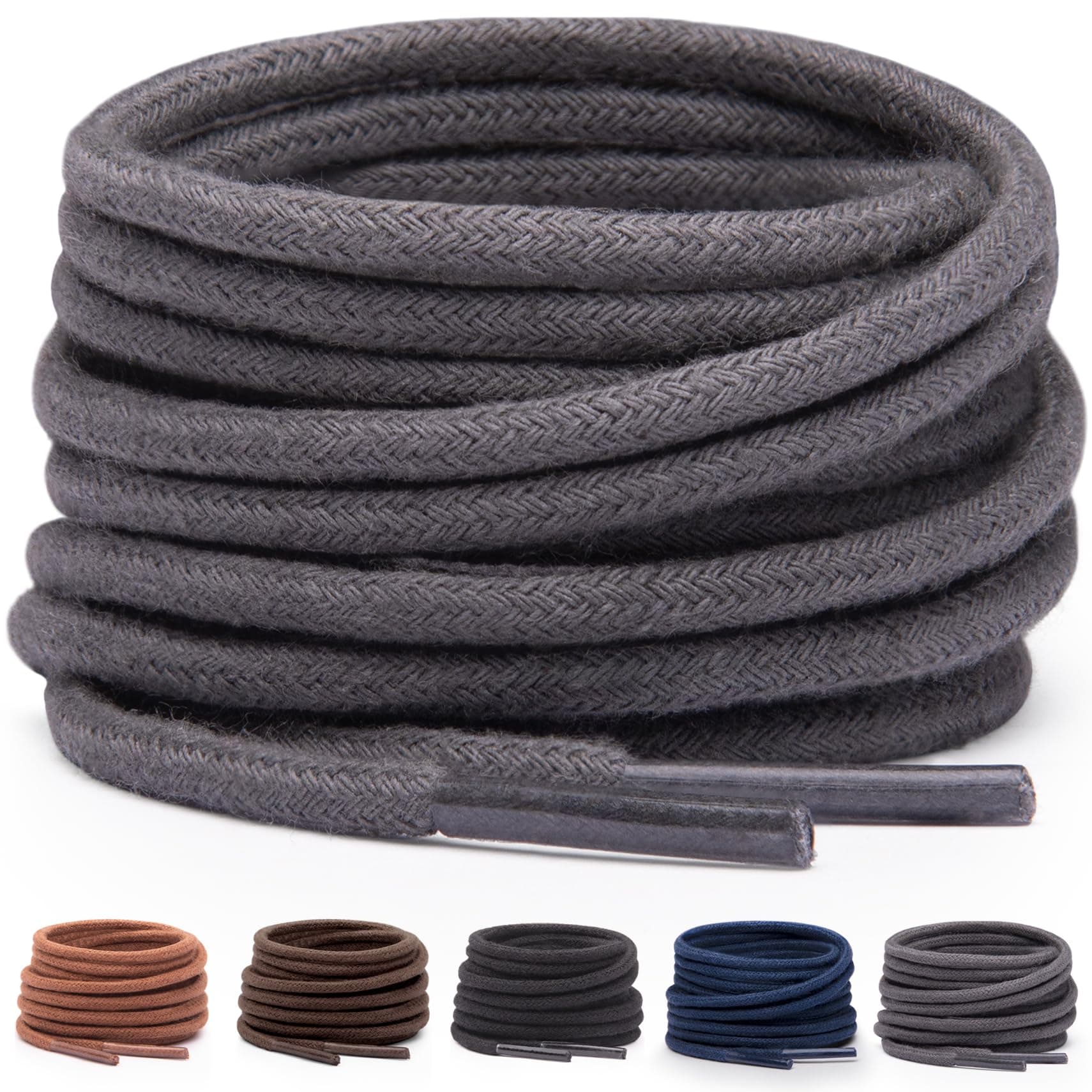 Shoe Laces for Dress Shoes - Round Oxford Shoelaces for Men - Multiple Lengths and Colors Available