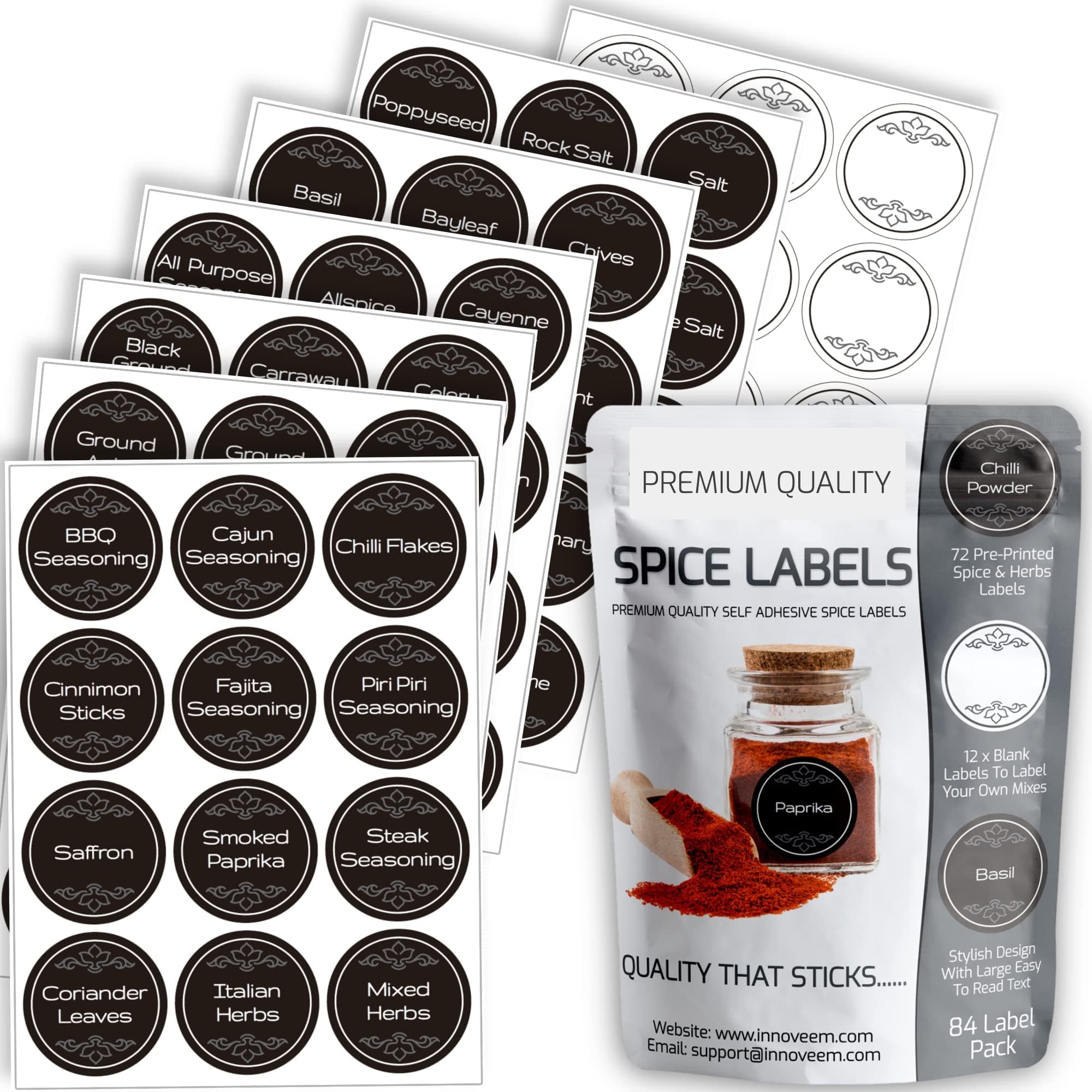 Spice Jar Labels