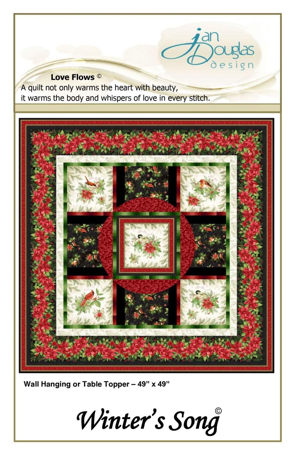 Winter's Song Quilt Pattern from Jan Douglas Design JAD87-49" x 49"
