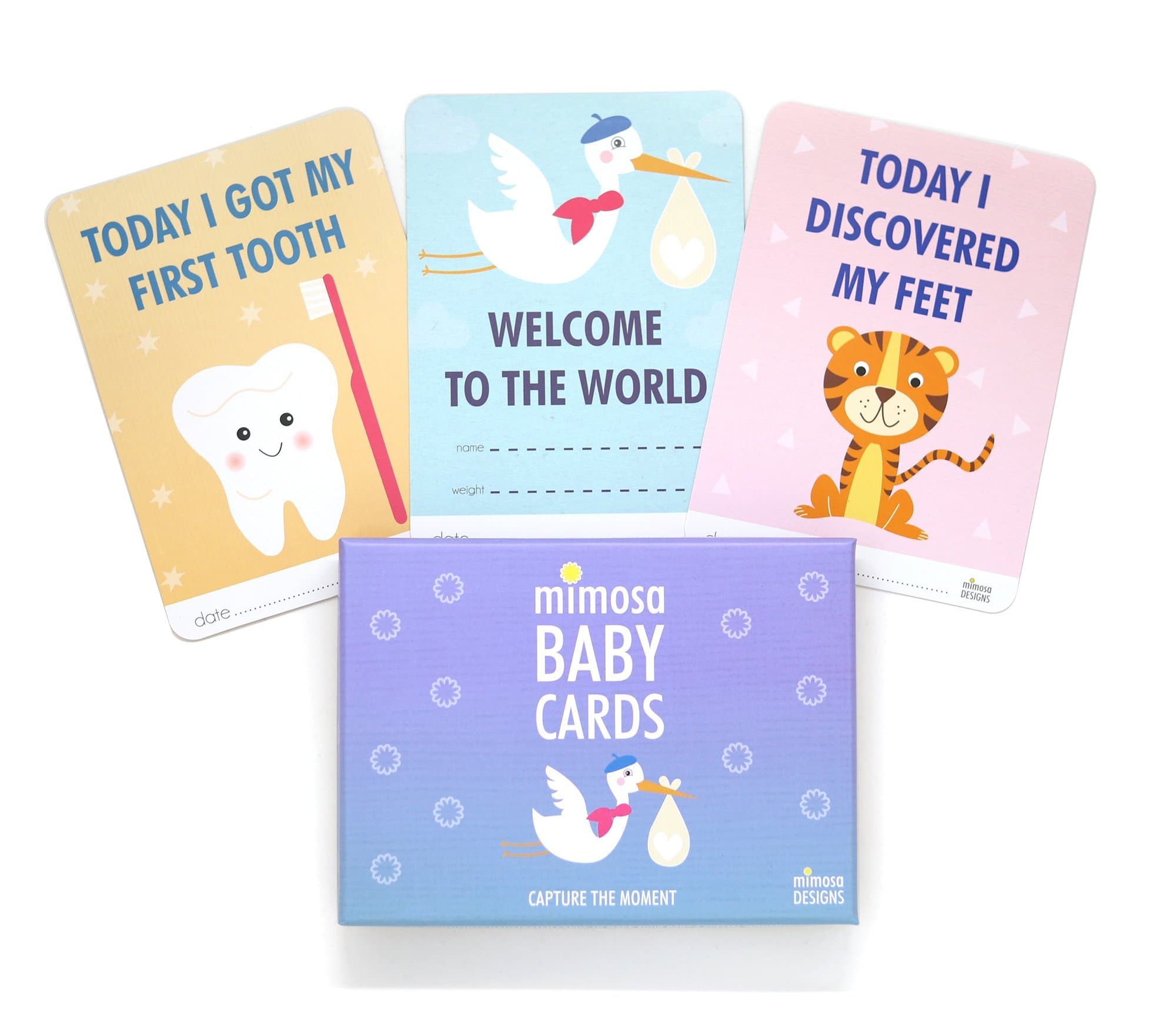 Mimosa Baby Cards - Set of 32 Milestone Cards to Capture The Special Moments in a Baby's 1st Year