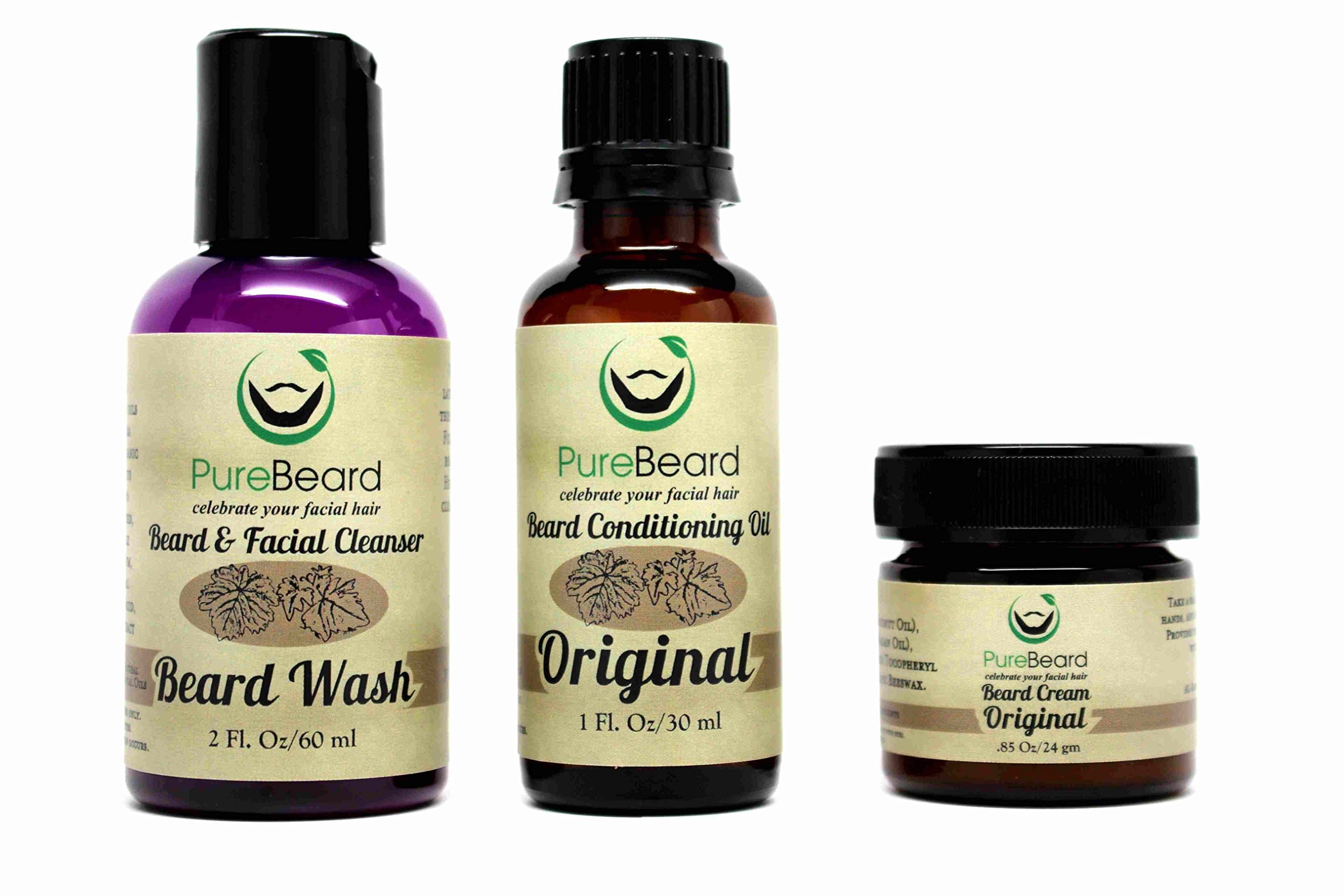 Gift Set - The Original (PureBeard Oil, PureBeard Wash, and PureBeard Cream with Kent 81T Beard Comb)